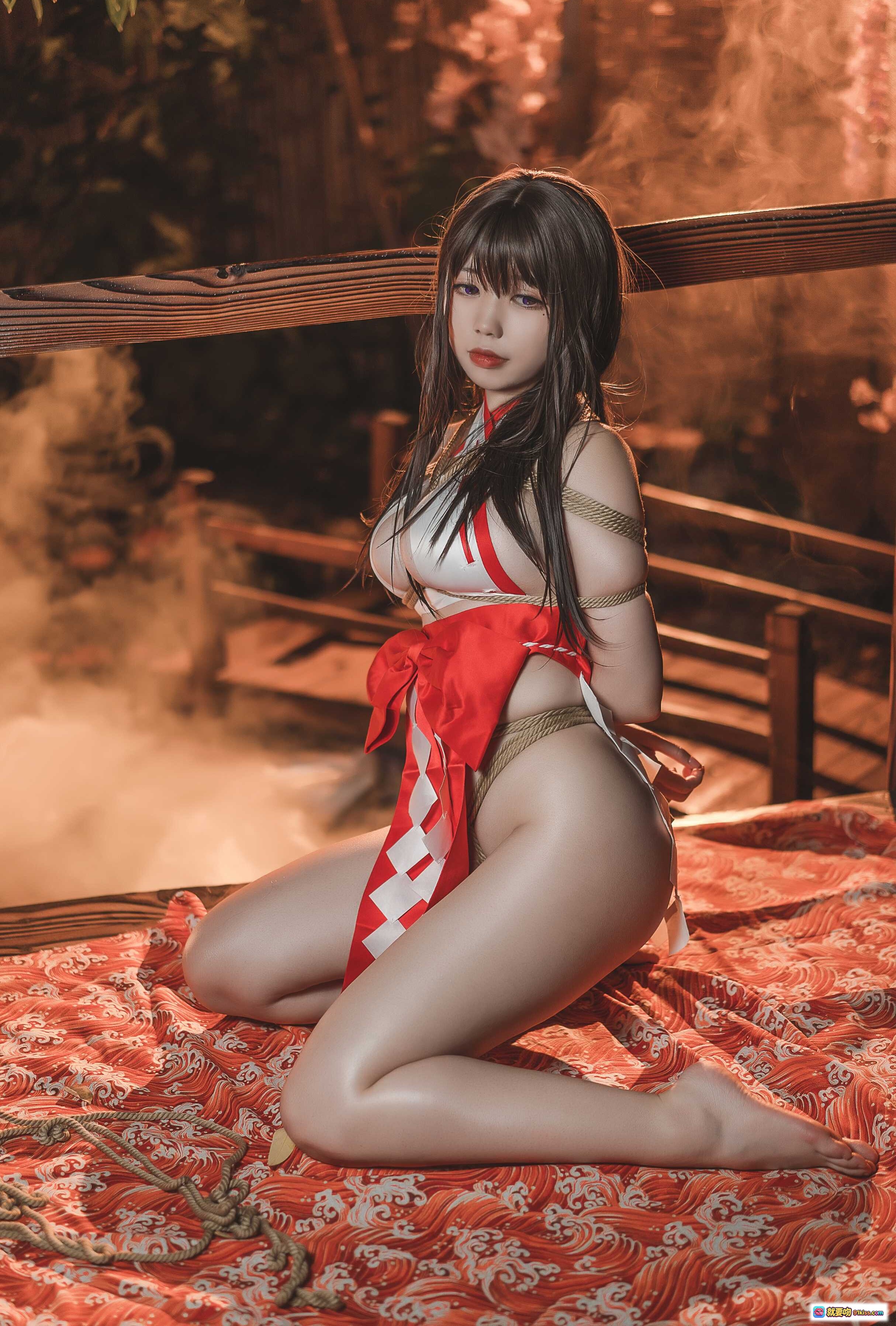 图片[6] - 啊日日_Ganlory NO.007 绳艺巫女写真 35P高清捆绑艺术 日式神社氛围 美背绳缚姿势 和风布料装饰 东方美学摄影 - 就要吻