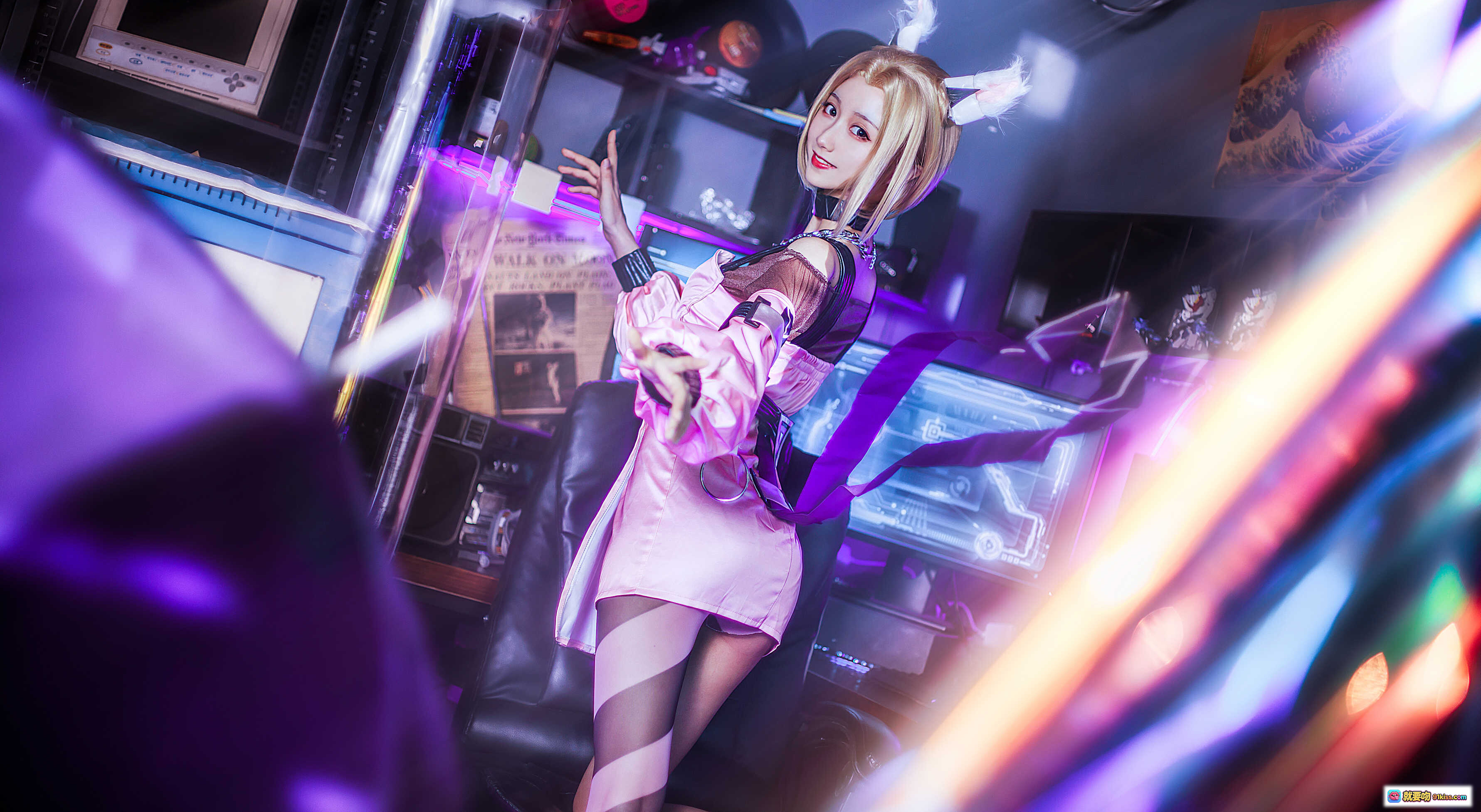 图片[6] - 木绵绵OwO NO.056 公孙离cosplay 粉紫光影舞台 甜美少女造型 精致妆容 二次元动漫角色扮演 高清写真集 - 就要吻