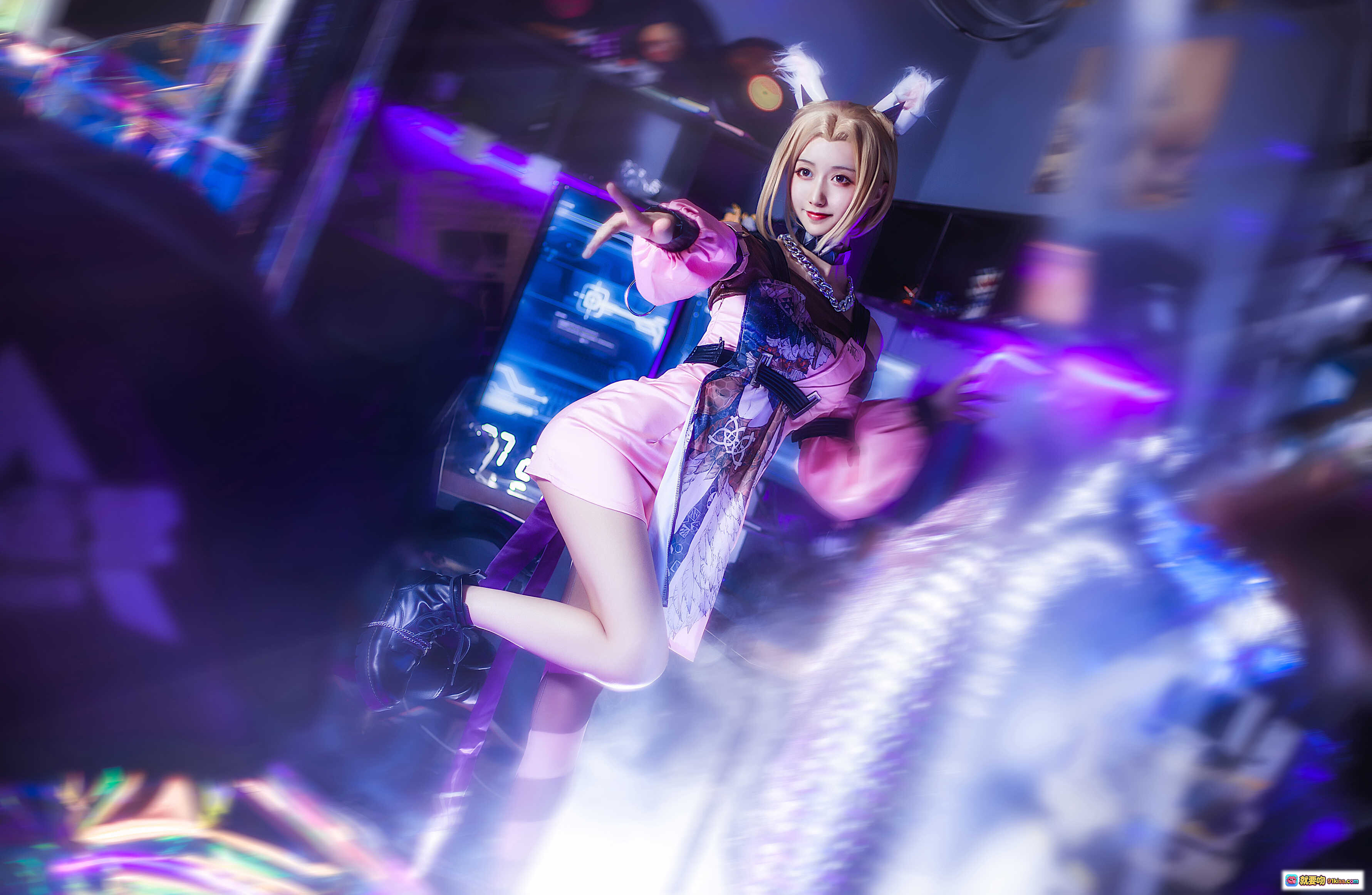 图片[8] - 木绵绵OwO NO.056 公孙离cosplay 粉紫光影舞台 甜美少女造型 精致妆容 二次元动漫角色扮演 高清写真集 - 就要吻