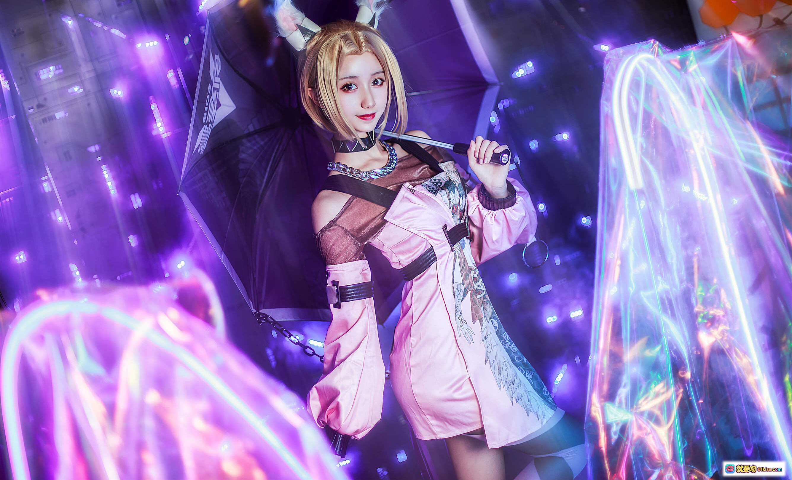 图片[7] - 木绵绵OwO NO.056 公孙离cosplay 粉紫光影舞台 甜美少女造型 精致妆容 二次元动漫角色扮演 高清写真集 - 就要吻