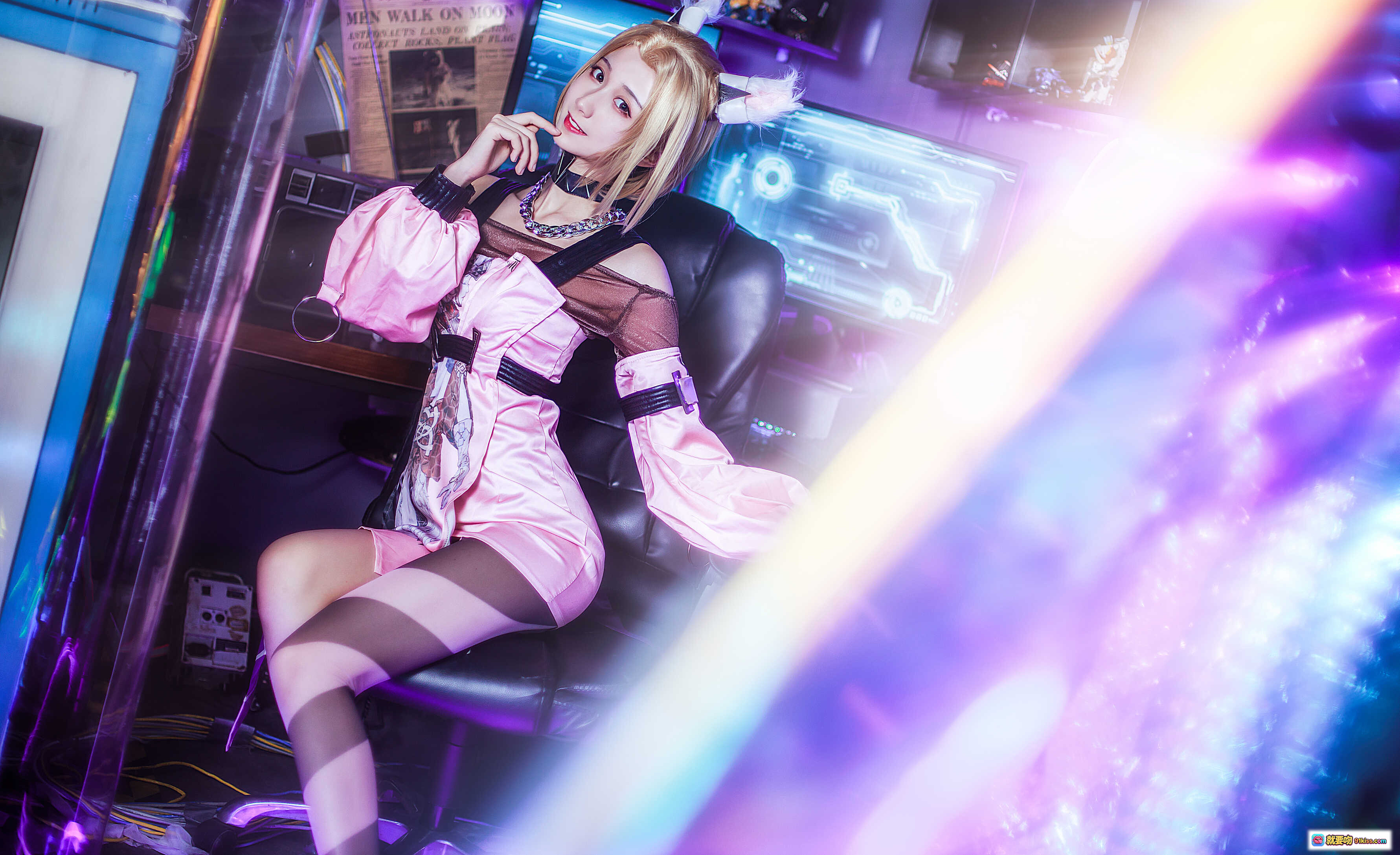 图片[10] - 木绵绵OwO NO.056 公孙离cosplay 粉紫光影舞台 甜美少女造型 精致妆容 二次元动漫角色扮演 高清写真集 - 就要吻