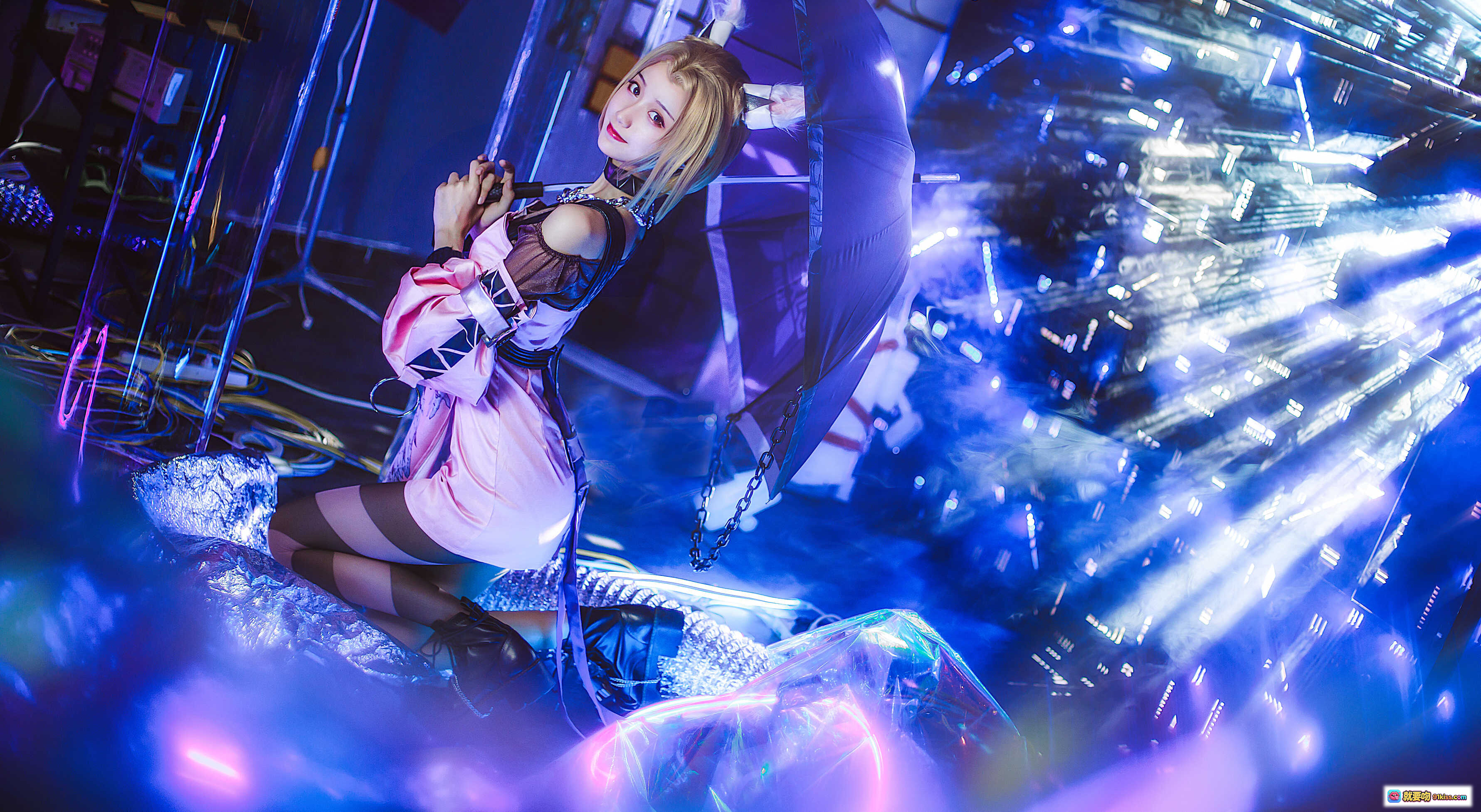 图片[3] - 木绵绵OwO NO.056 公孙离cosplay 粉紫光影舞台 甜美少女造型 精致妆容 二次元动漫角色扮演 高清写真集 - 就要吻