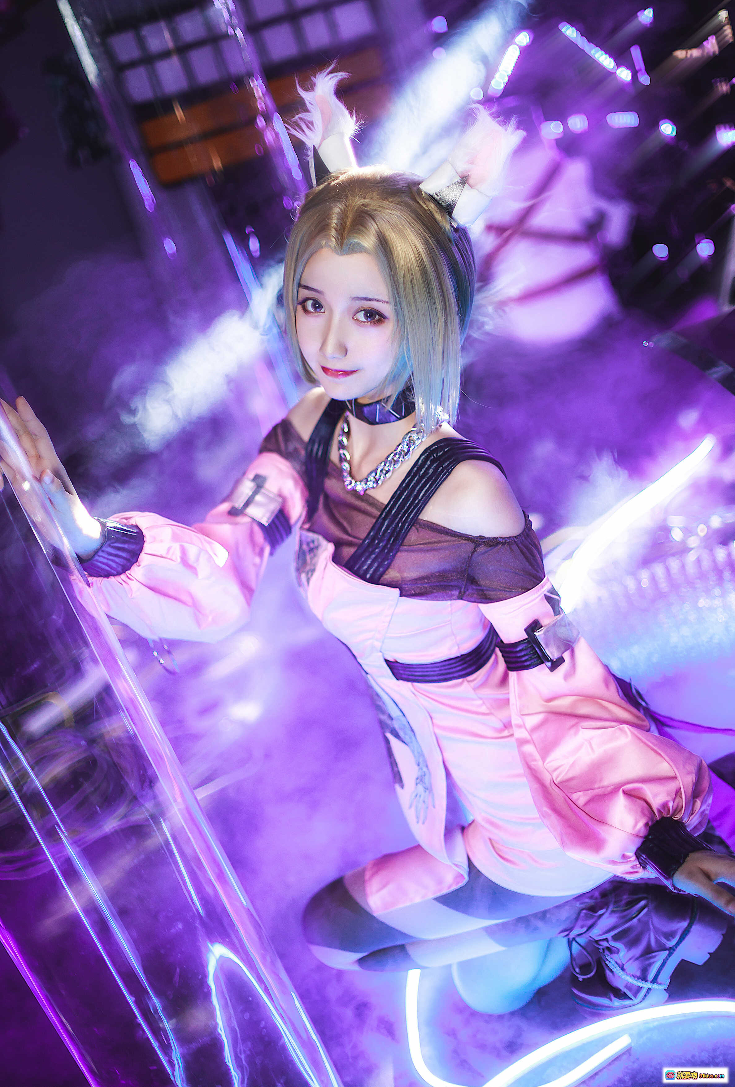 图片[5] - 木绵绵OwO NO.056 公孙离cosplay 粉紫光影舞台 甜美少女造型 精致妆容 二次元动漫角色扮演 高清写真集 - 就要吻