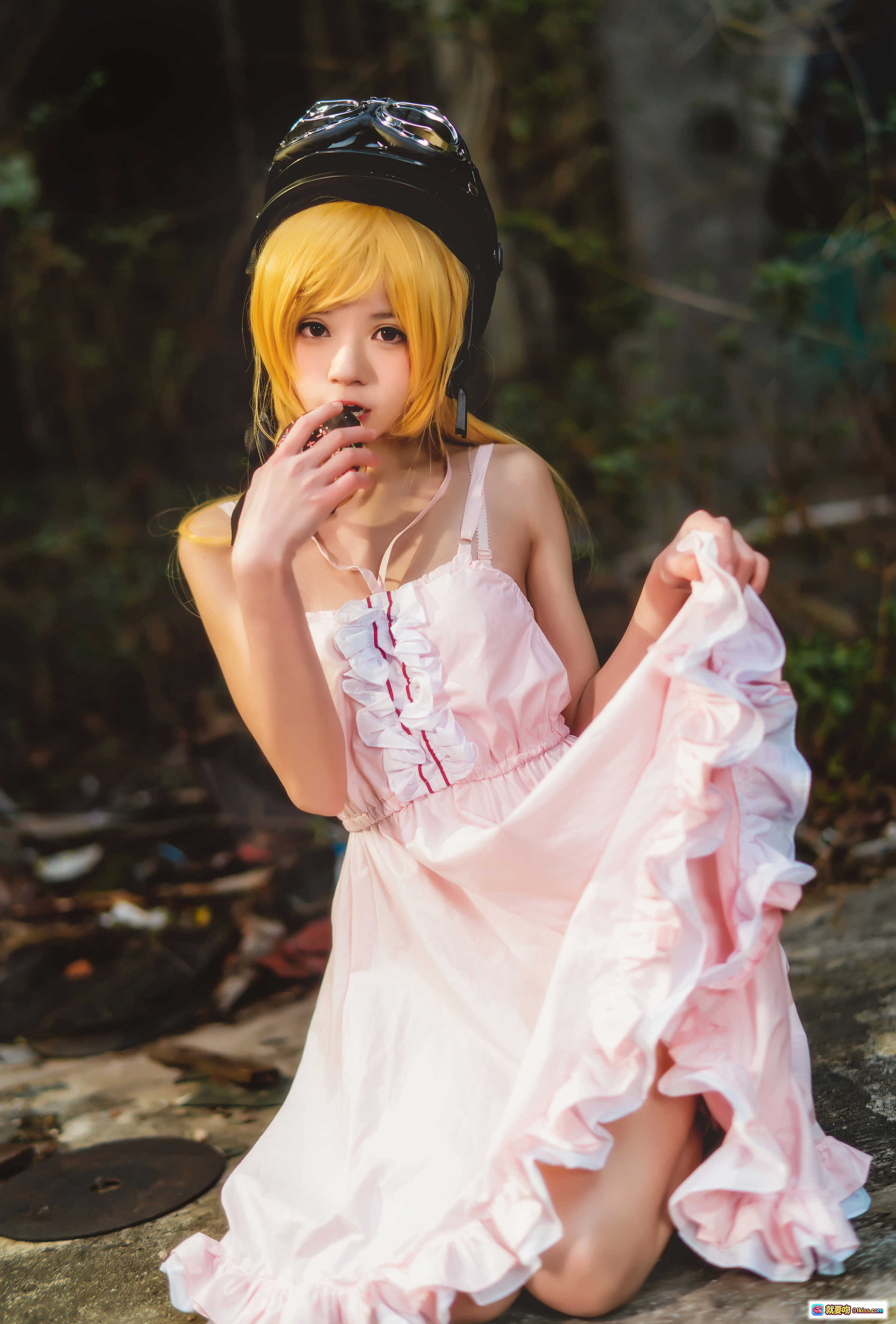 图片[8] - 桜桃喵035小忍COS写真｜金发少女粉裙头盔萌系造型｜86P高清图集 - 就要吻