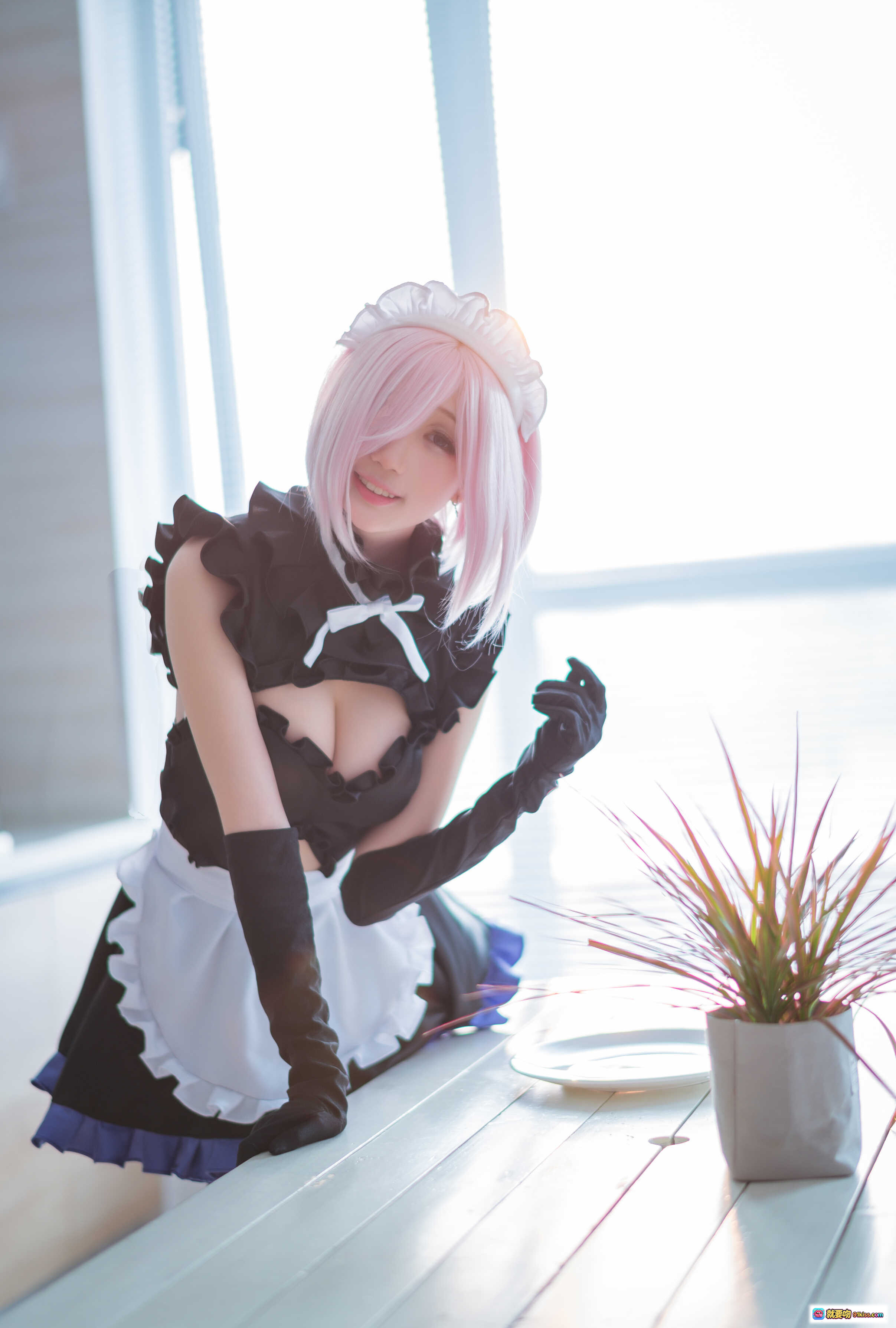 图片[6] - 周叽可爱兔兔NO.026玛修cosplay黑裙女仆装粉发少女写真17P高清图集 - 就要吻