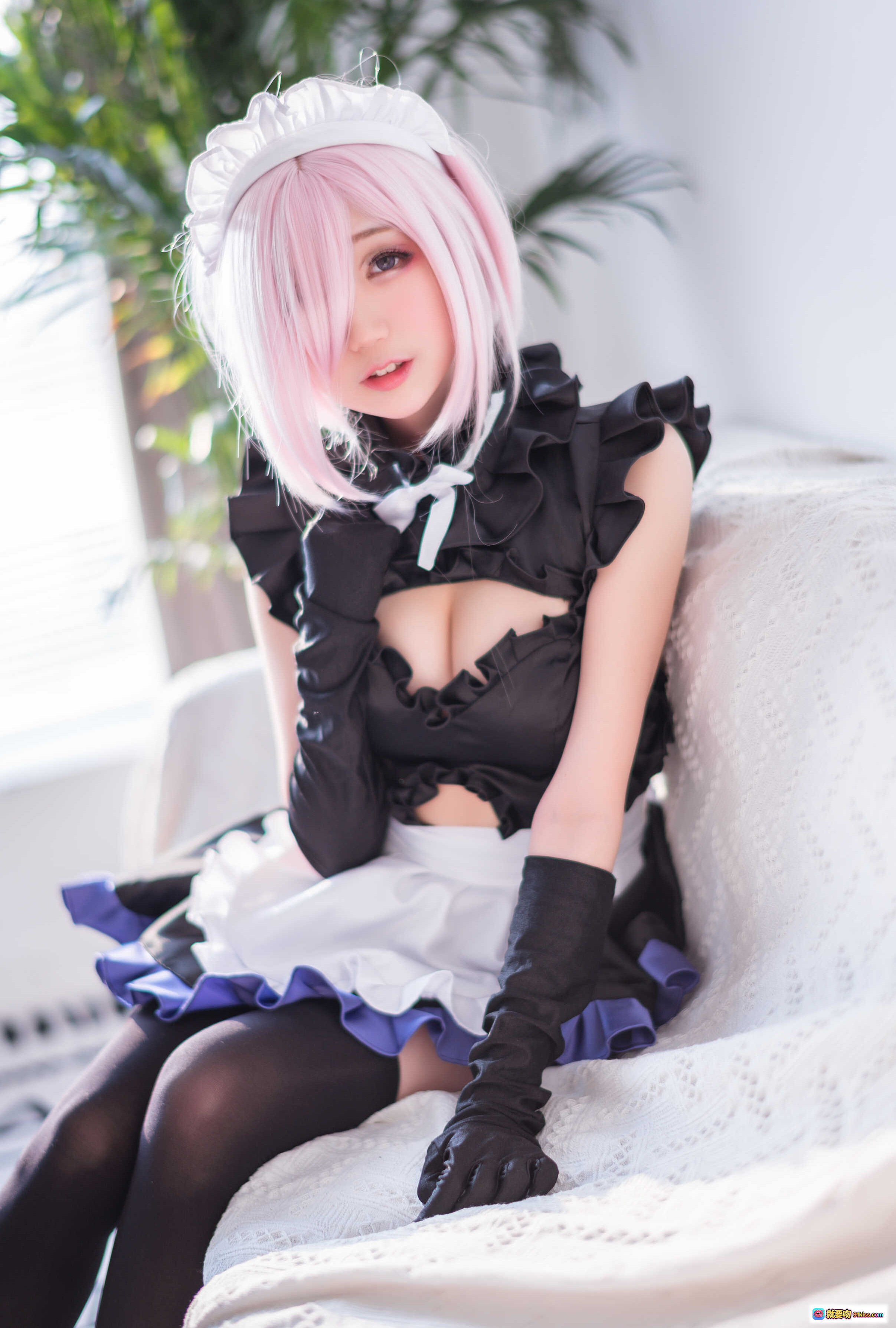 图片[10] - 周叽可爱兔兔NO.026玛修cosplay黑裙女仆装粉发少女写真17P高清图集 - 就要吻