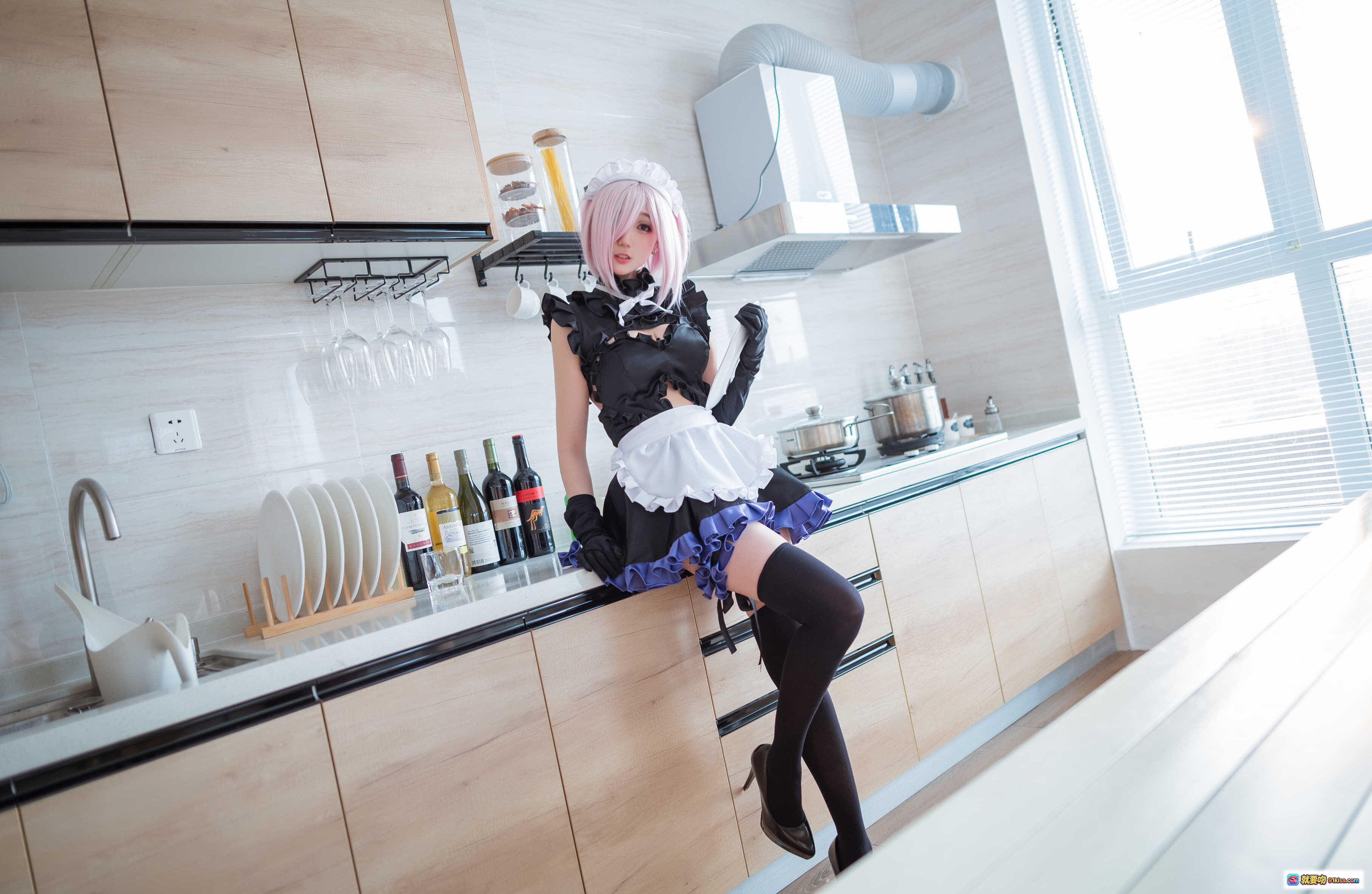 图片[9] - 周叽可爱兔兔NO.026玛修cosplay黑裙女仆装粉发少女写真17P高清图集 - 就要吻