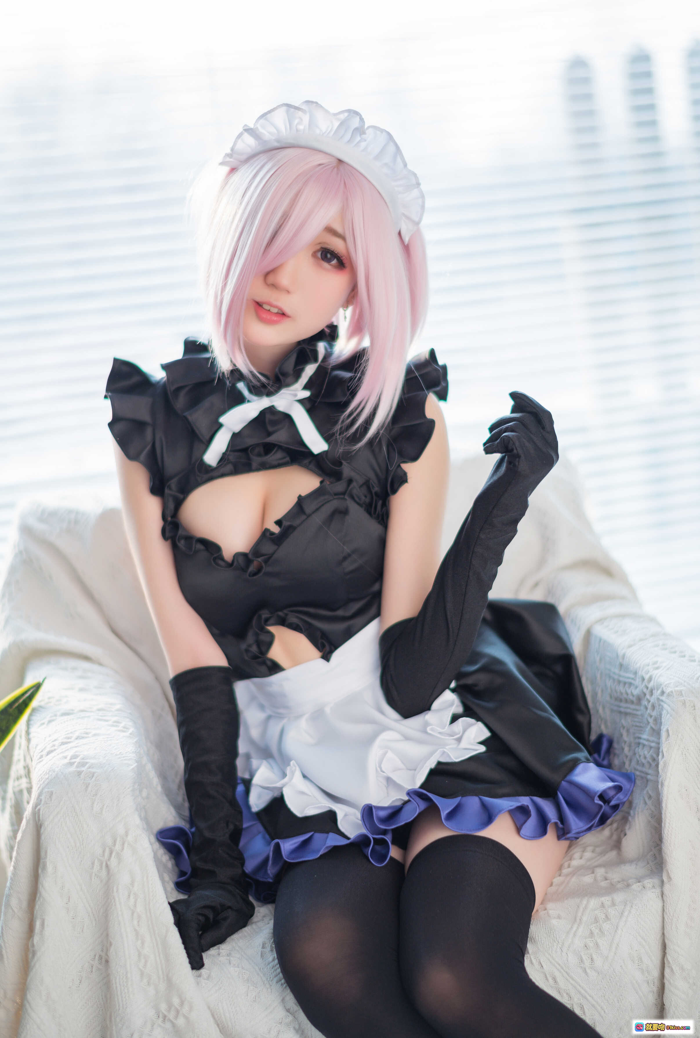 图片[2] - 周叽可爱兔兔NO.026玛修cosplay黑裙女仆装粉发少女写真17P高清图集 - 就要吻