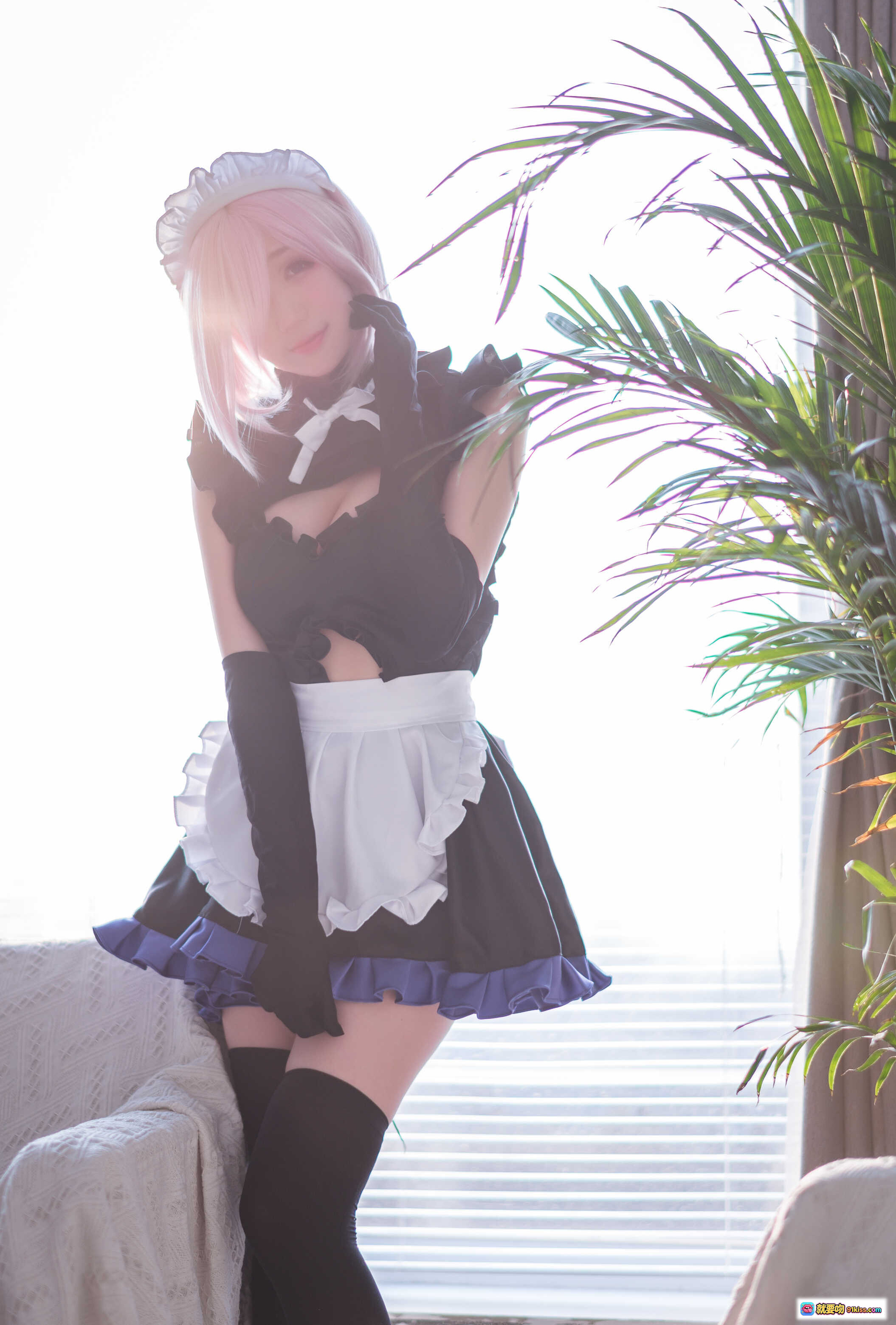 图片[4] - 周叽可爱兔兔NO.026玛修cosplay黑裙女仆装粉发少女写真17P高清图集 - 就要吻