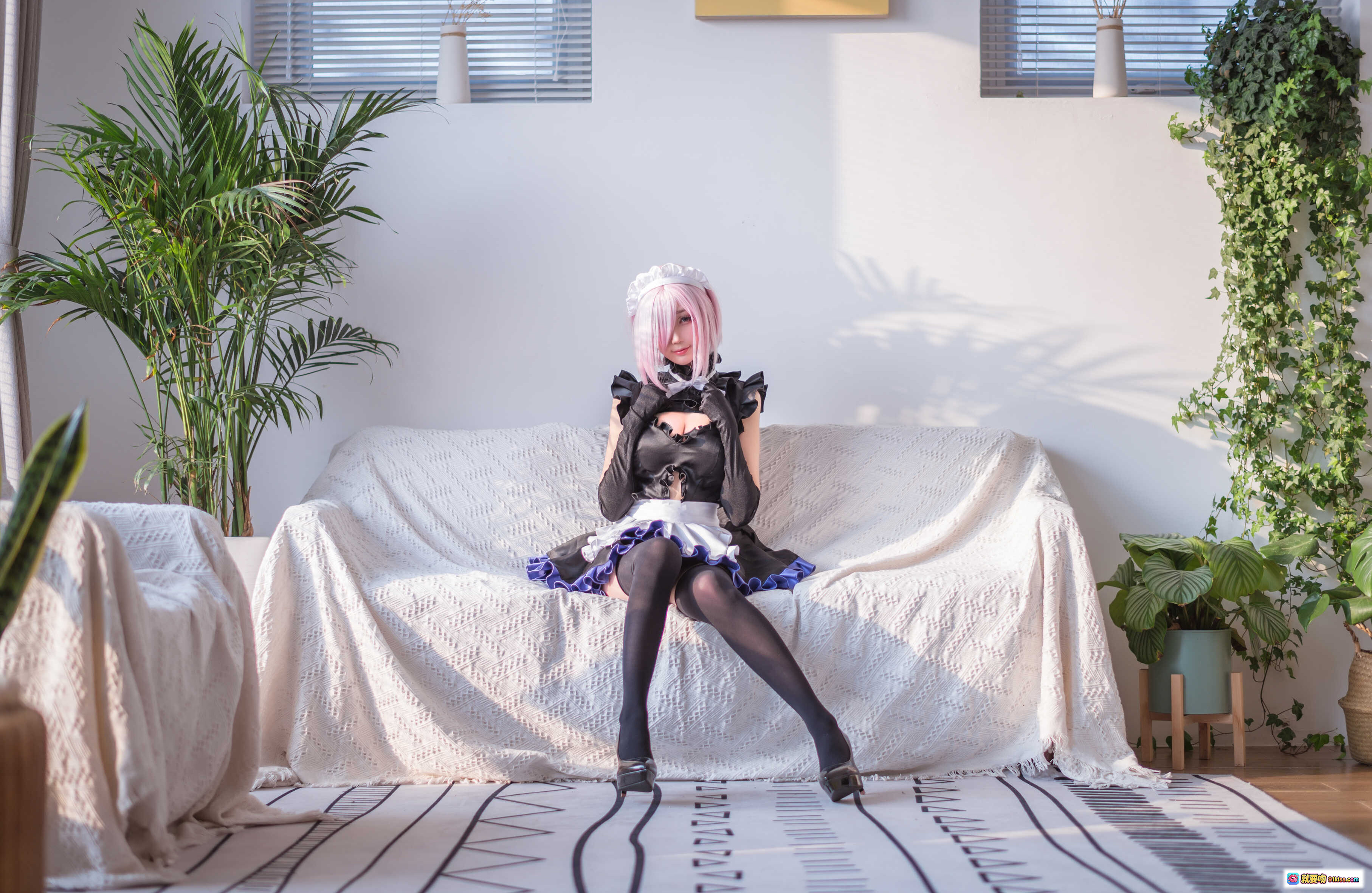 图片[5] - 周叽可爱兔兔NO.026玛修cosplay黑裙女仆装粉发少女写真17P高清图集 - 就要吻