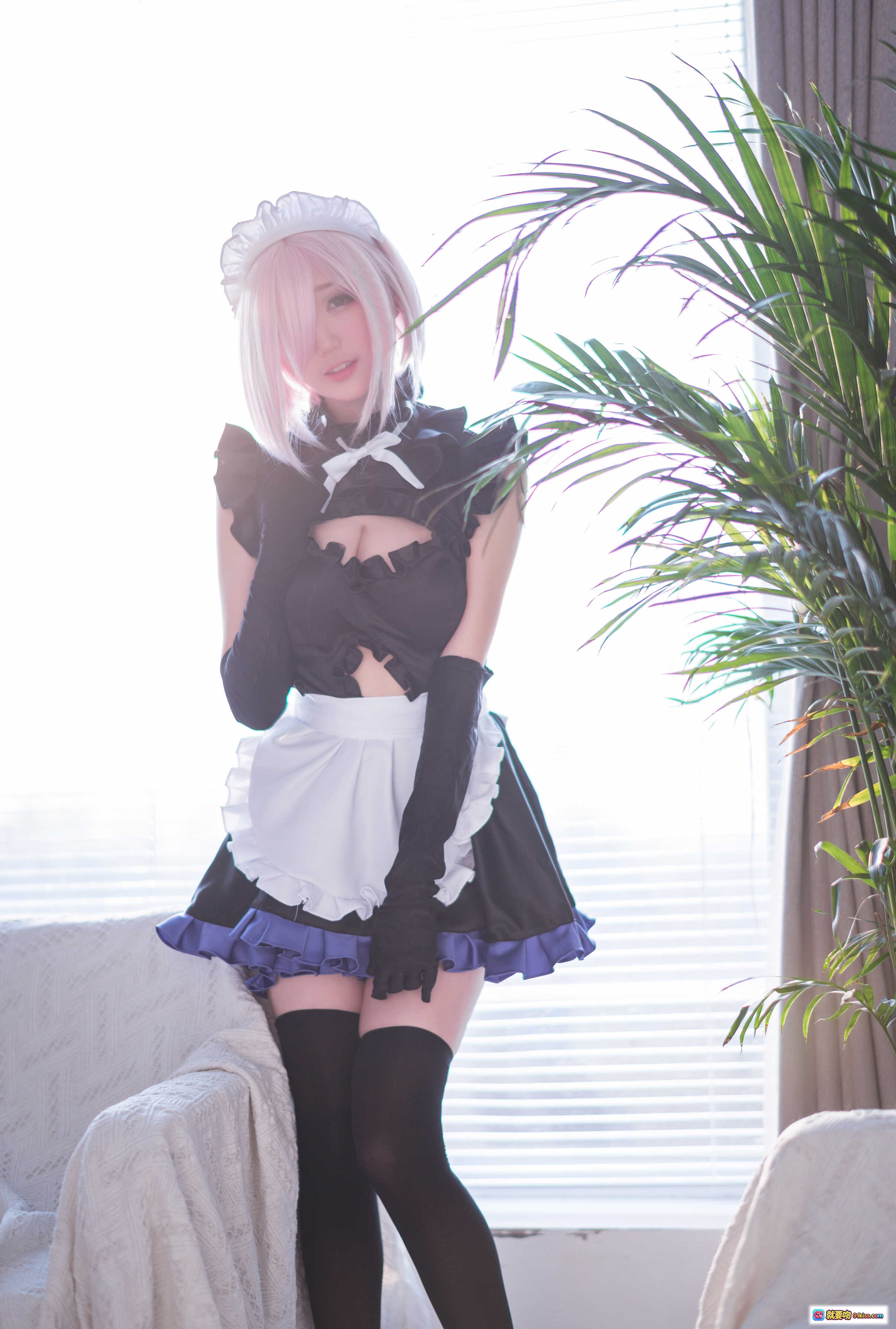 图片[8] - 周叽可爱兔兔NO.026玛修cosplay黑裙女仆装粉发少女写真17P高清图集 - 就要吻