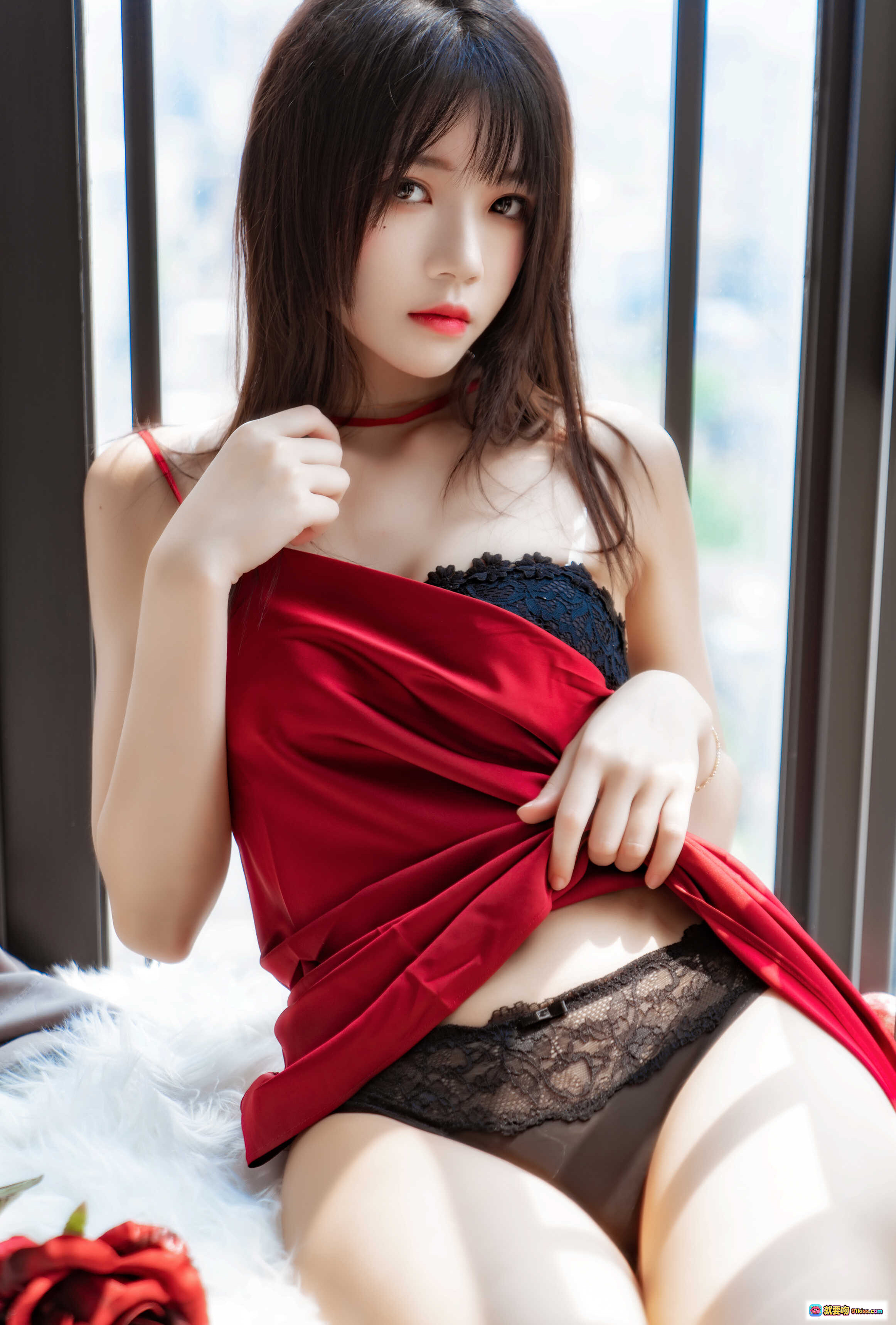 图片[6] - 桜桃喵077红裙写真69P1.1GB 丝滑吊带性感私房美图 窗边光影柔美姿态 - 就要吻