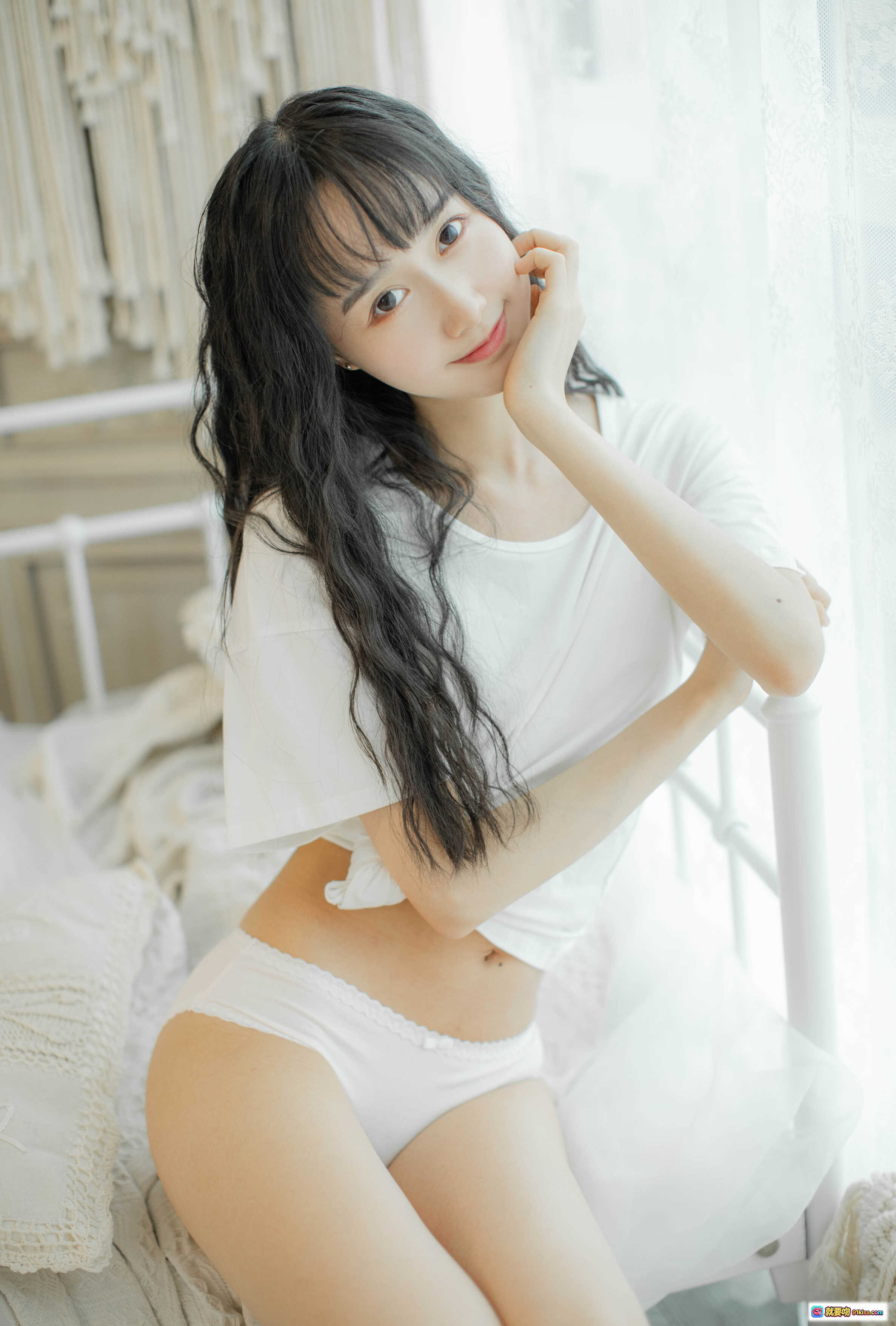 图片[5] - 木绵绵OwO NO.040 内衣写真3套30P 甜美少女风床照 绿色蕾丝内衣 柔光氛围感私房摄影 - 就要吻