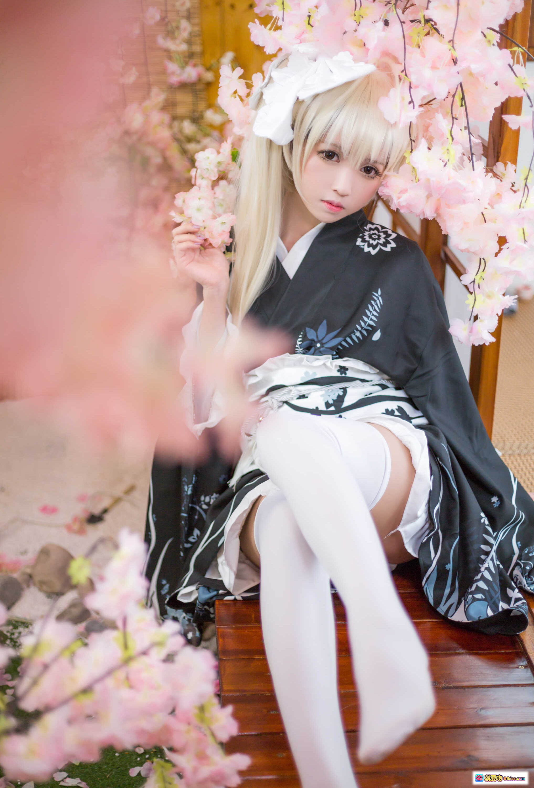 图片[3] - 鳗鱼霏儿NO.086穹妹真爱版女仆装COS写真 白丝黑裙金发双马尾甜美可爱室内拍摄高清图集 - 就要吻