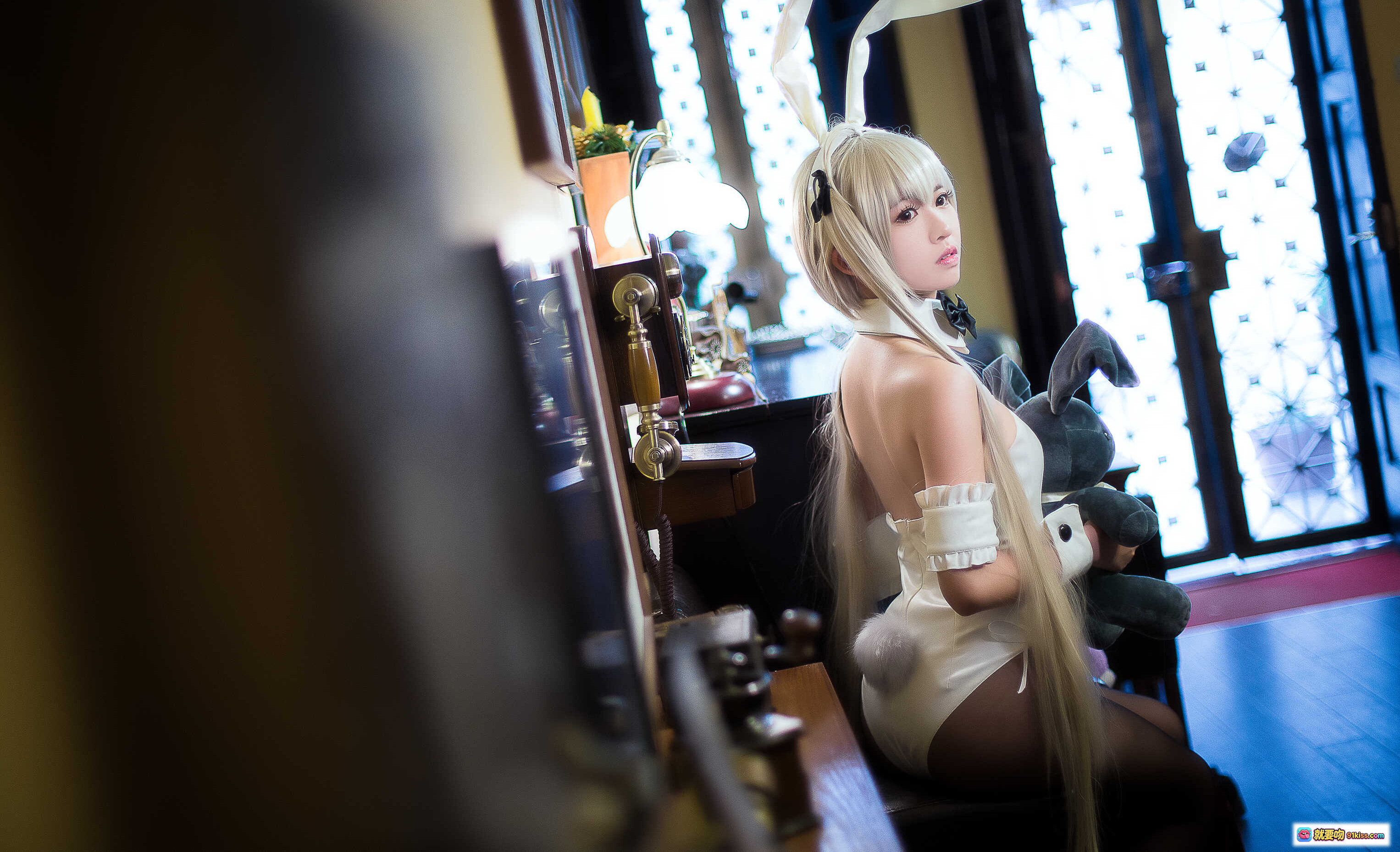 图片[8] - 鳗鱼霏儿NO.086穹妹真爱版女仆装COS写真 白丝黑裙金发双马尾甜美可爱室内拍摄高清图集 - 就要吻