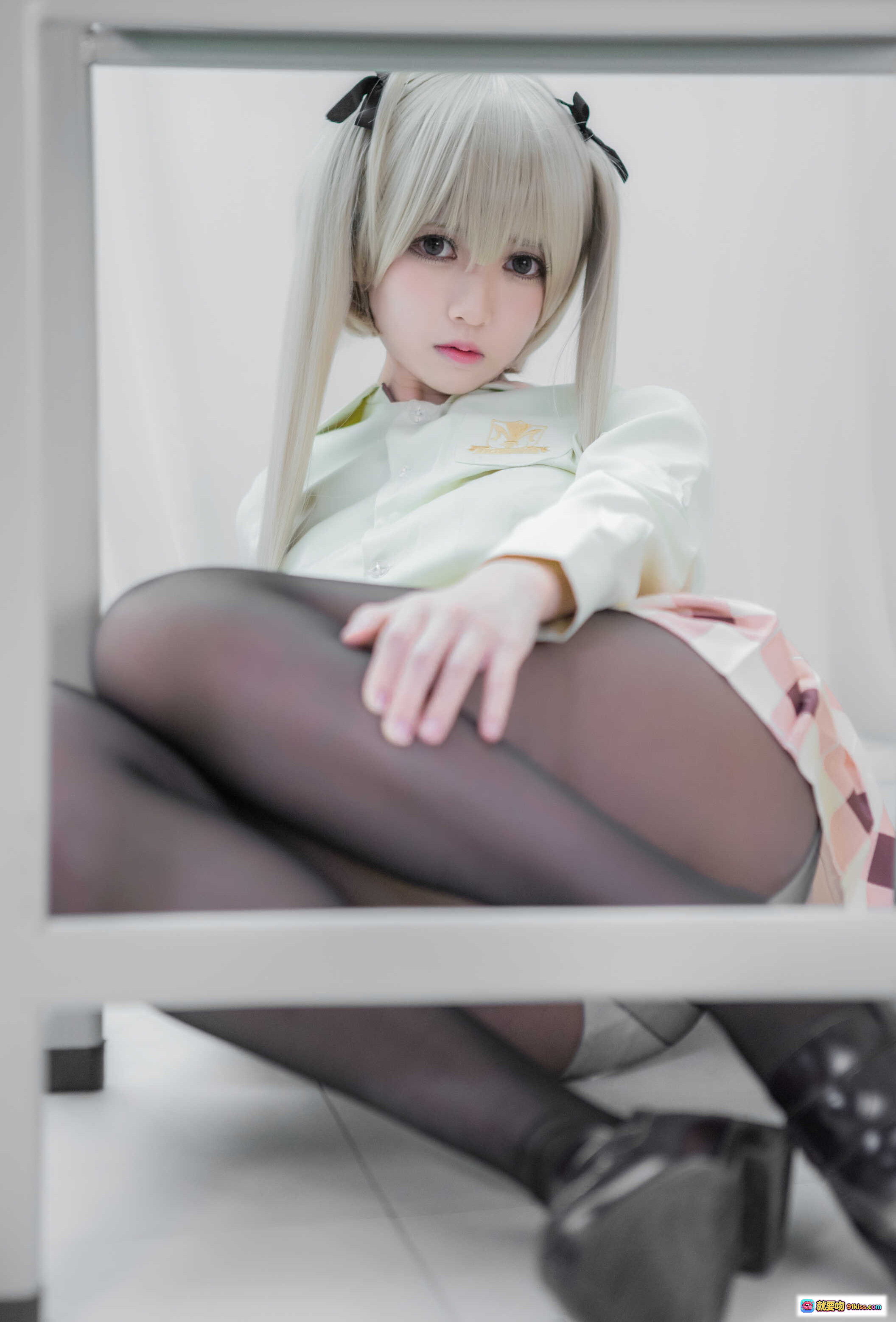 图片[5] - 鳗鱼霏儿NO.086穹妹真爱版女仆装COS写真 白丝黑裙金发双马尾甜美可爱室内拍摄高清图集 - 就要吻