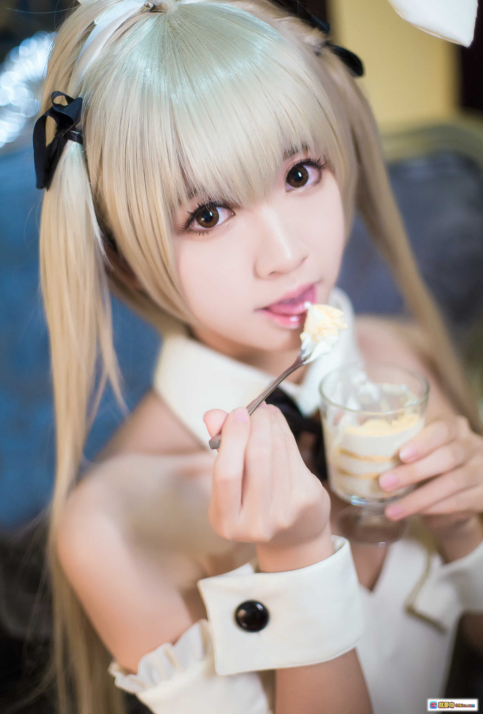 图片[2] - 鳗鱼霏儿NO.086穹妹真爱版女仆装COS写真 白丝黑裙金发双马尾甜美可爱室内拍摄高清图集 - 就要吻