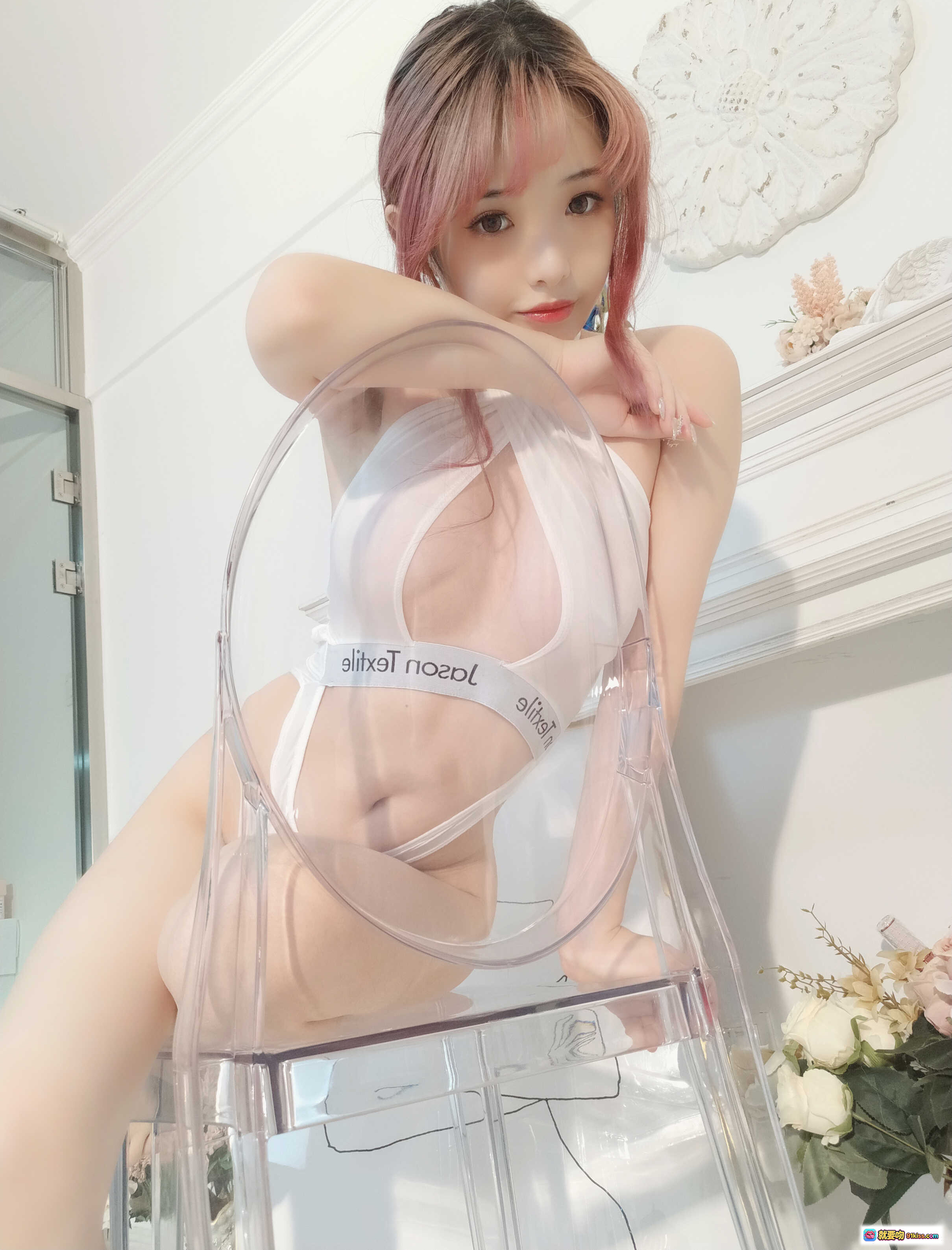 图片[8] - 雯妹不讲道理NO.057 10月自拍运动少女写真 白色内衣性感私房照 45P高清图集 - 就要吻