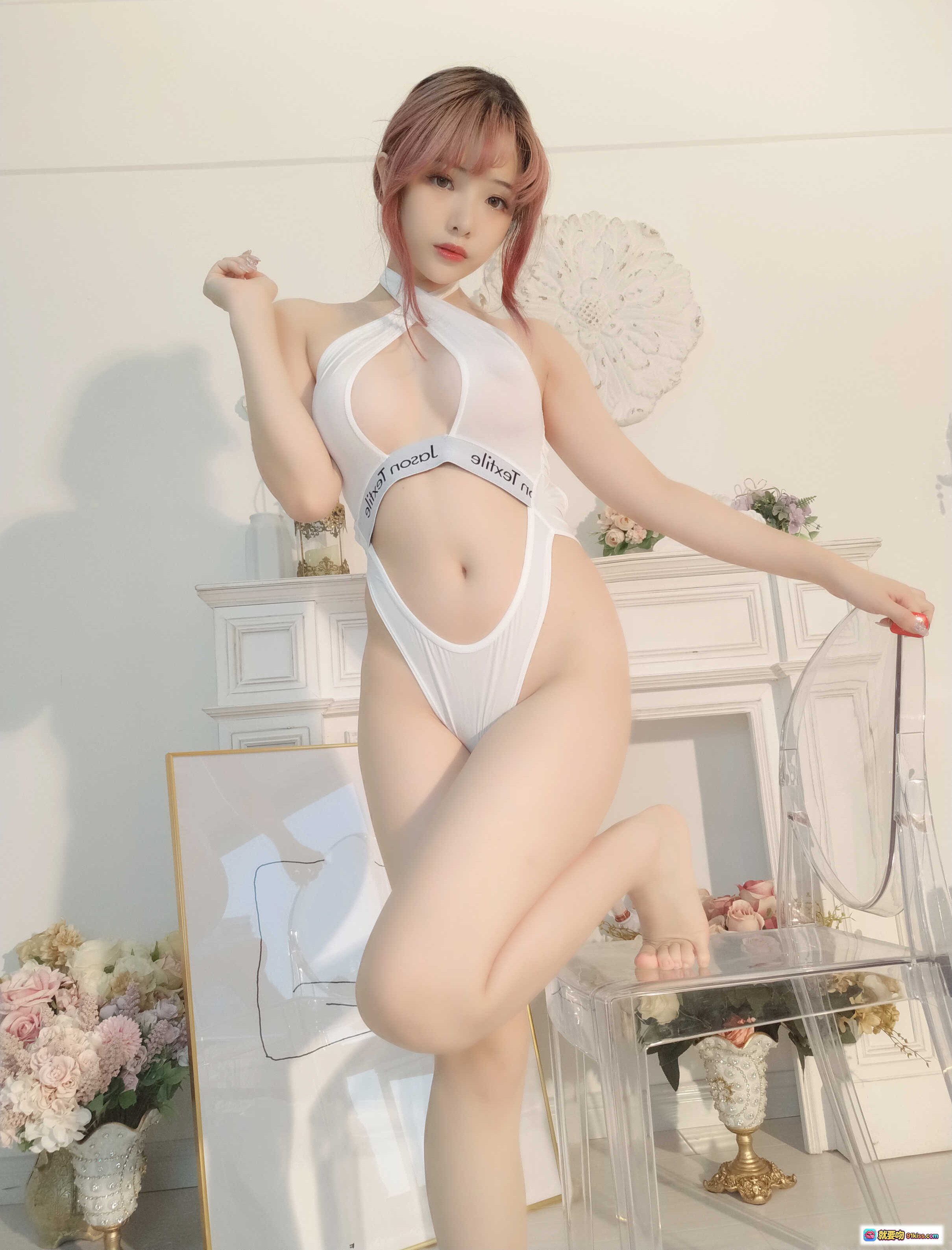 图片[4] - 雯妹不讲道理NO.057 10月自拍运动少女写真 白色内衣性感私房照 45P高清图集 - 就要吻