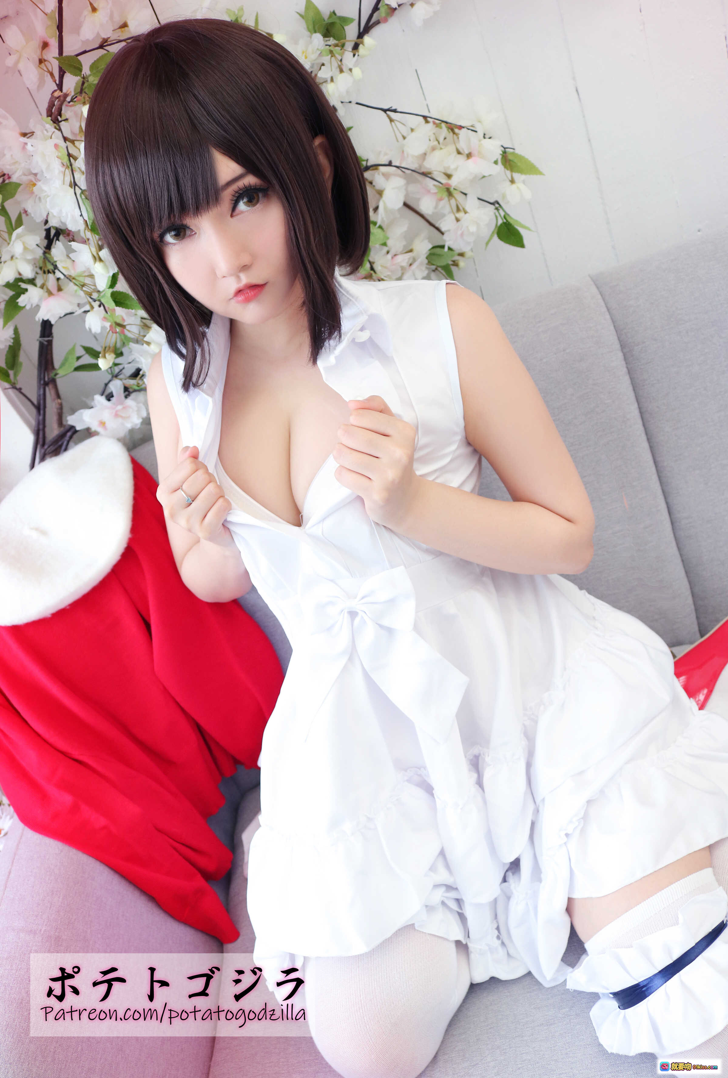 图片[5] - Potato Godzilla NO.016 Megumi Kato Cosplay写真 29P 261MB 樱花背景 红袖白袜 甜美性感 日系风格 宅男女神 精美摄影 - 就要吻
