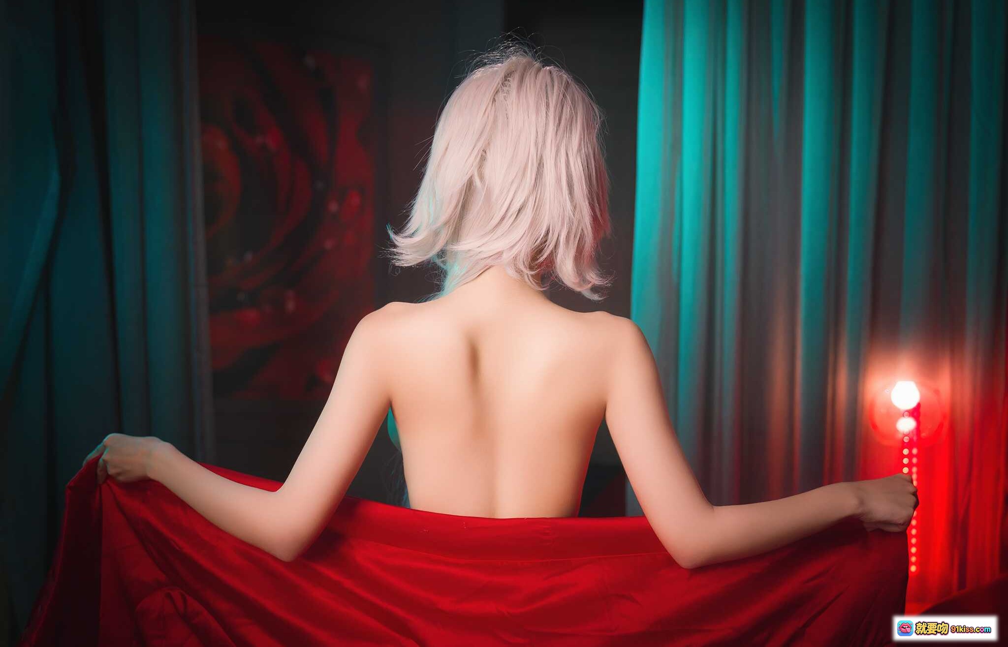 图片[8] - Azami NO.021 贞德狂战士 Cosplay 粉发黑红内衣造型 20P高清写真集 - 就要吻