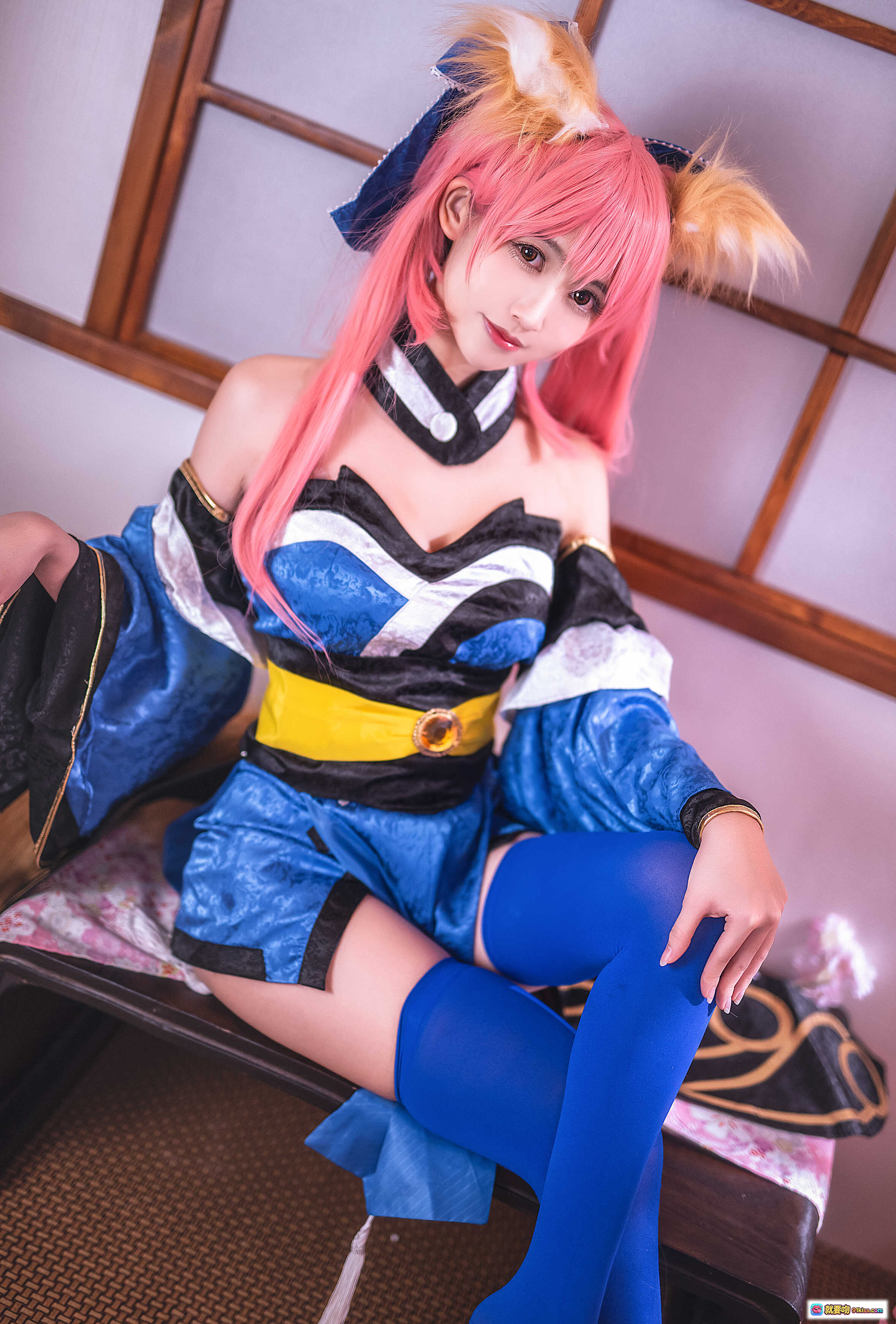 图片[10] - 鳗鱼霏儿NO.073玉藻前cosplay蓝丝袜美腿和服写真18P高清图集 - 就要吻