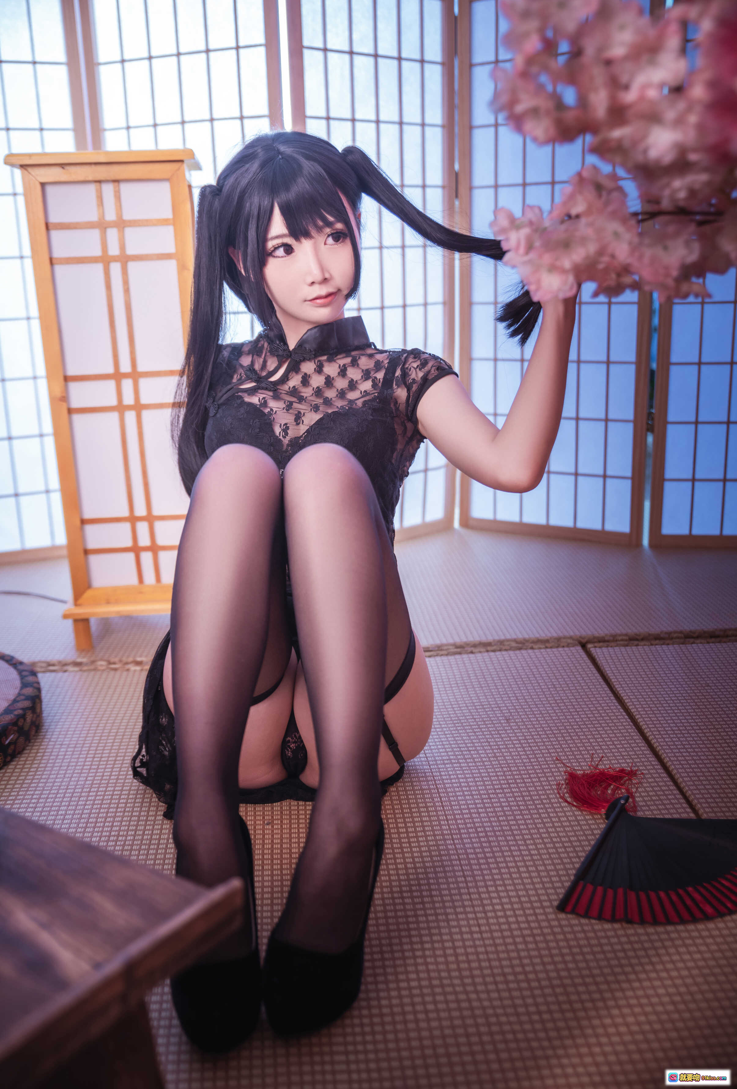 图片[7] - 面饼仙儿NO.018黑丝情趣旗袍写真 21P高清性感蕾丝透视修身设计优雅诱惑私房美图 - 就要吻