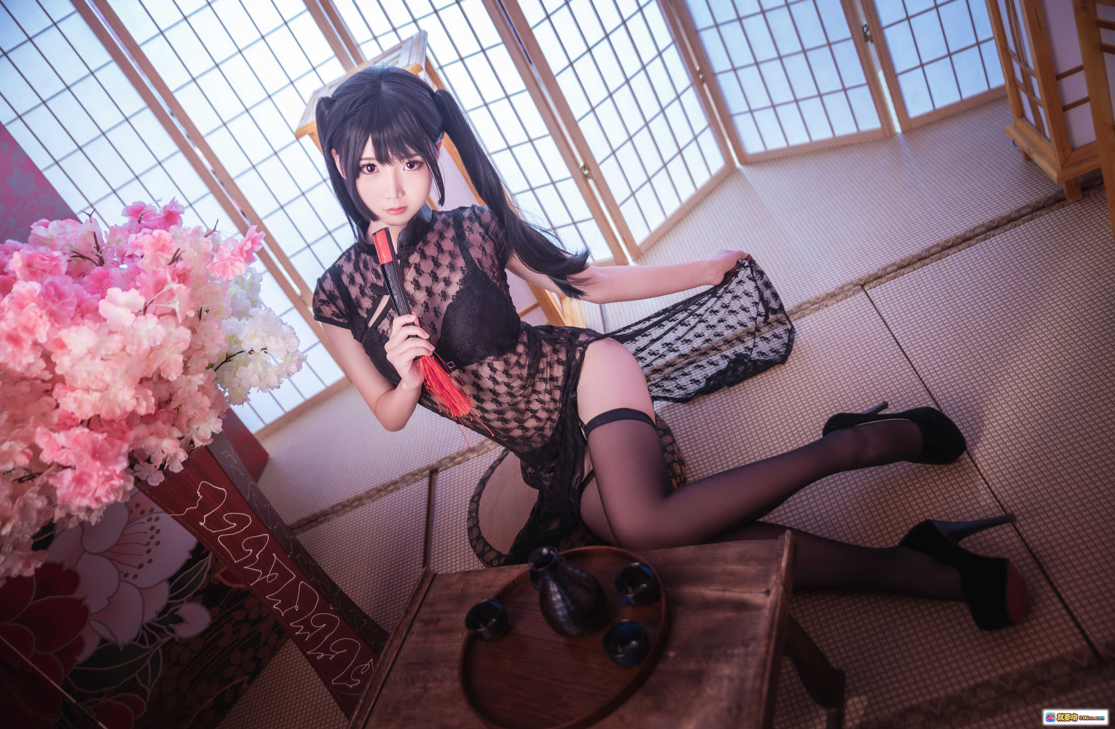 图片[10] - 面饼仙儿NO.018黑丝情趣旗袍写真 21P高清性感蕾丝透视修身设计优雅诱惑私房美图 - 就要吻