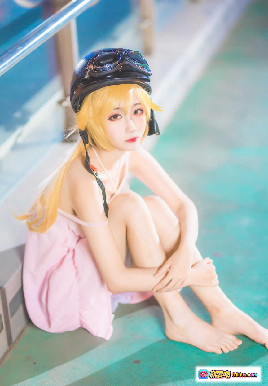 图片[6] - 妖君白研COS忍野忍夜景正片 | 日系物语系列化物语粉裙裸足动态姿势桥上拍摄 - 就要吻