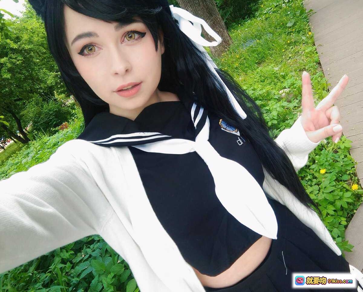 图片[9] - 红兔女郎cos自拍镜中照 紫发红衣兔耳蝴蝶结性感写真 - 就要吻