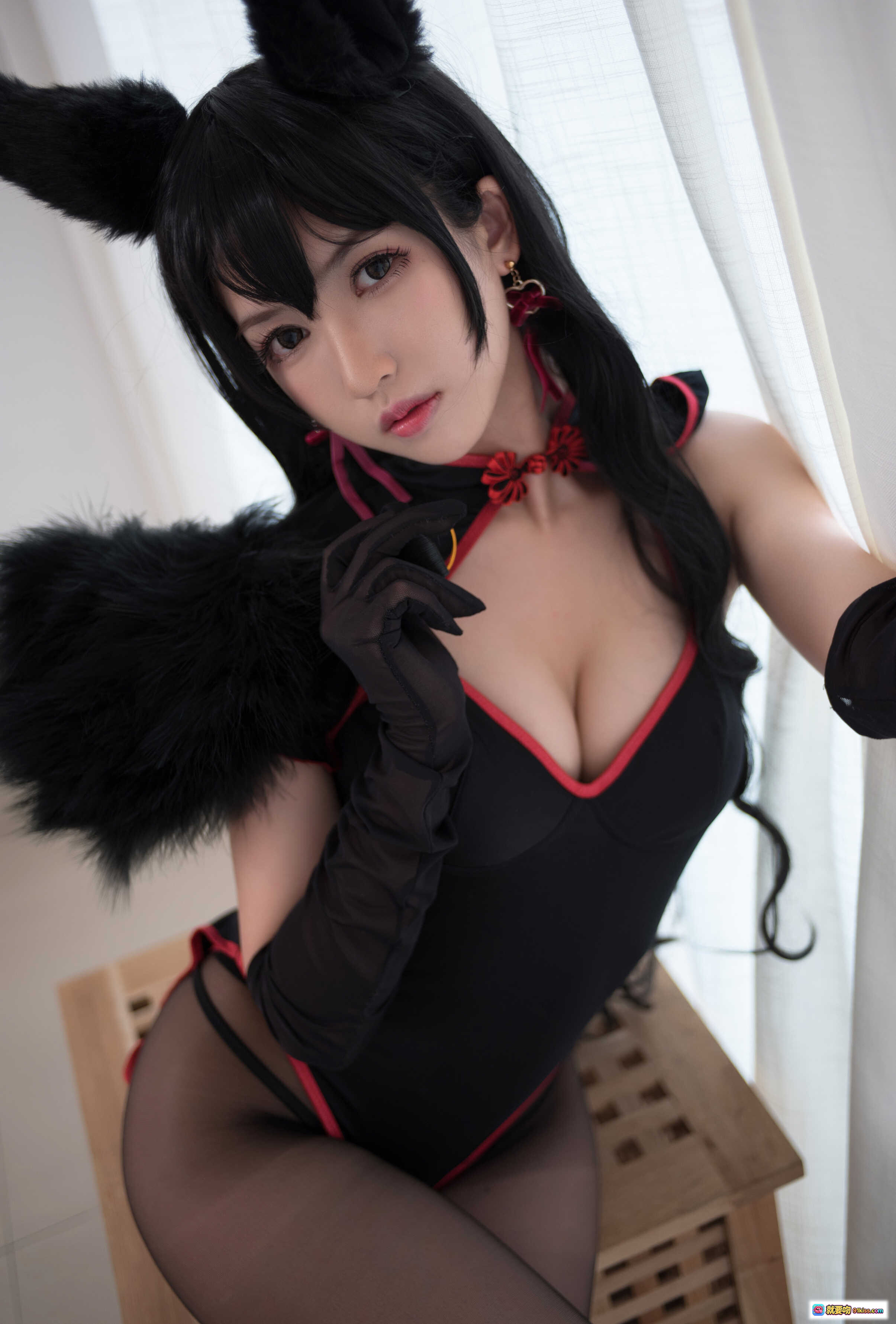 图片[8] - 鳗鱼霏儿NO.062兽耳黑丝写真-性感猫耳女仆装搭配长手套与毛绒尾巴-高清13P美图 - 就要吻