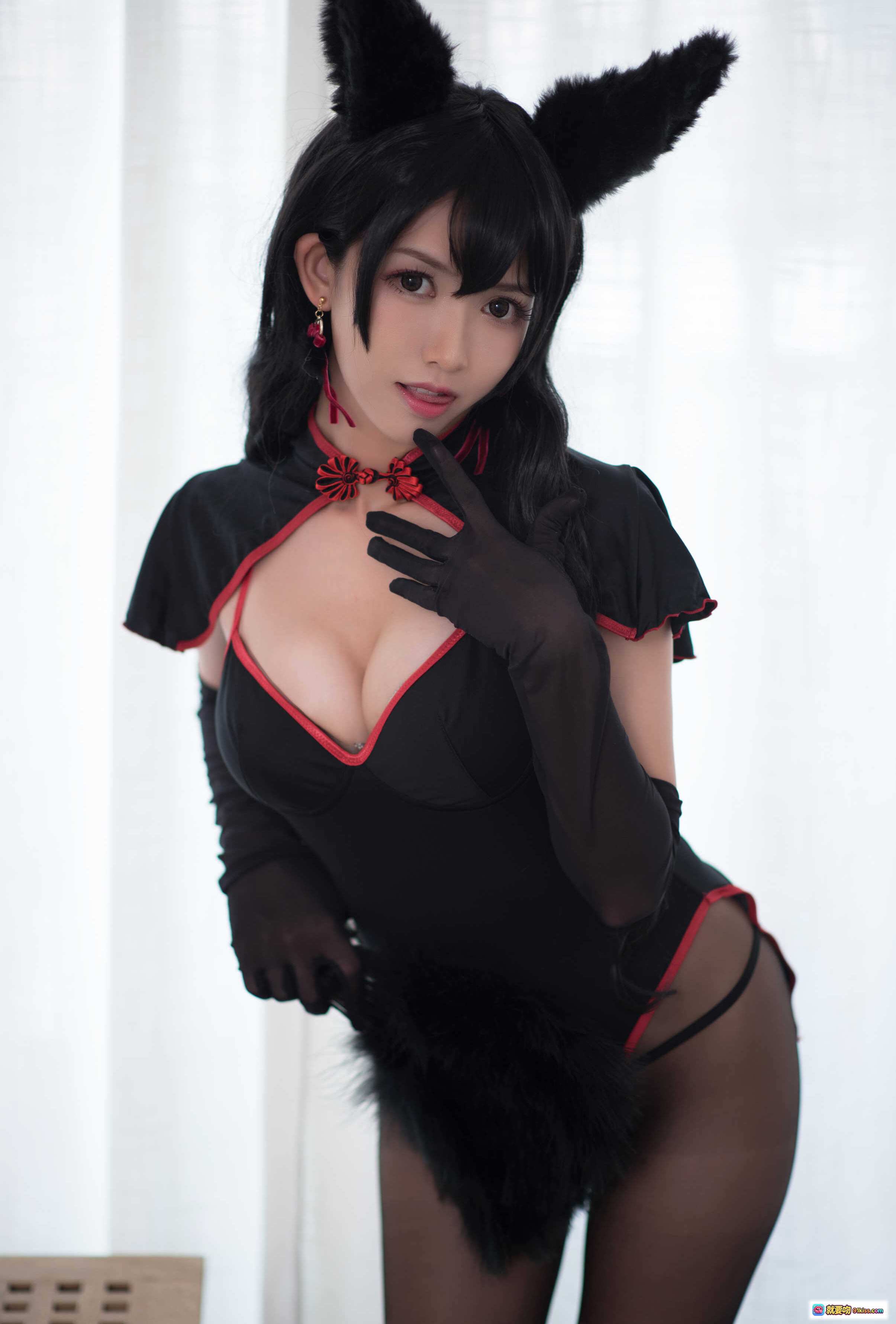 图片[7] - 鳗鱼霏儿NO.062兽耳黑丝写真-性感猫耳女仆装搭配长手套与毛绒尾巴-高清13P美图 - 就要吻