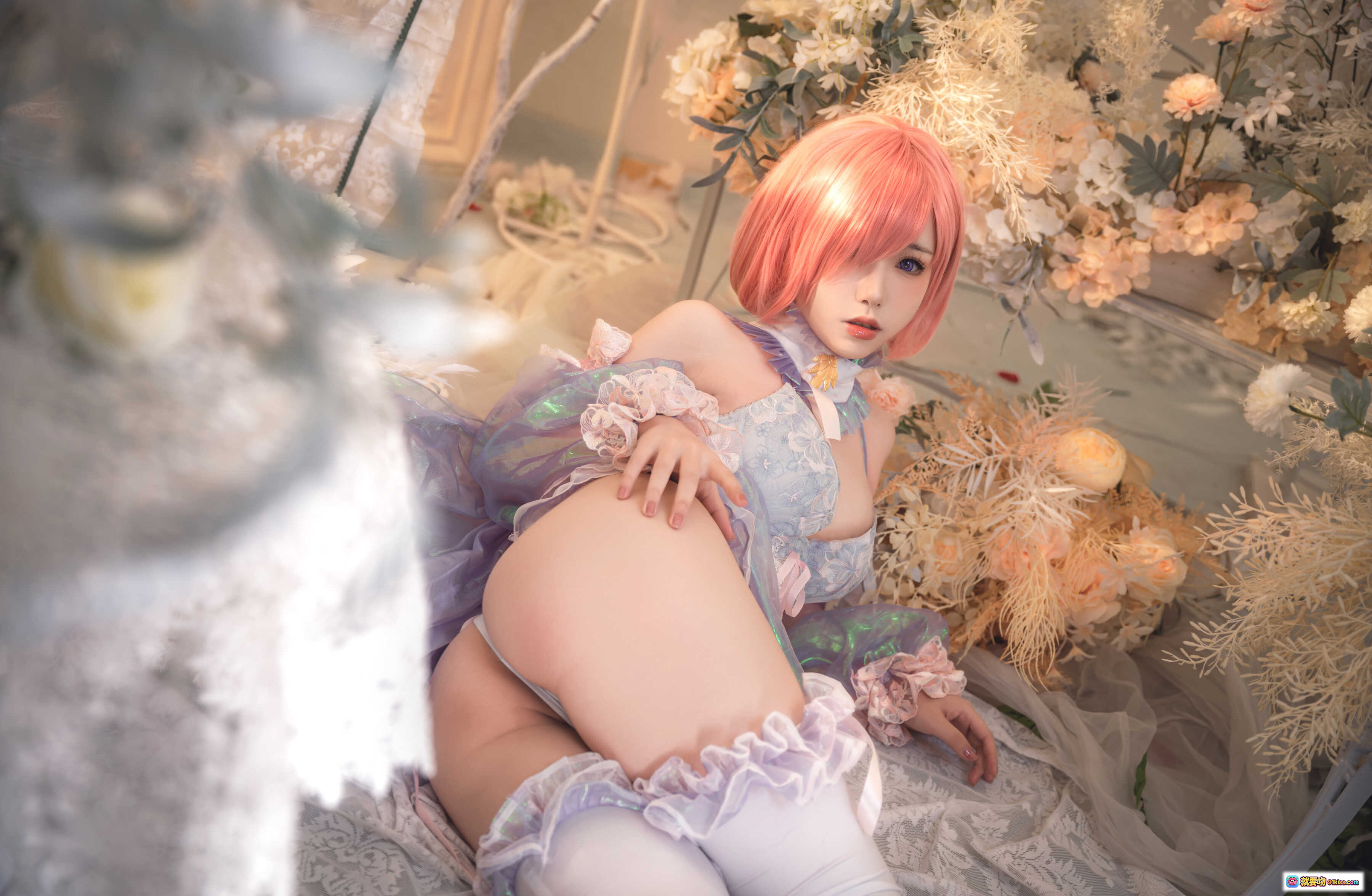 图片[5] - 玛修同人服cosplay写真 | 粉发少女蕾丝内衣套装 | 甜美洛丽塔风格 | 北亦北NO.006高清24P图集 - 就要吻