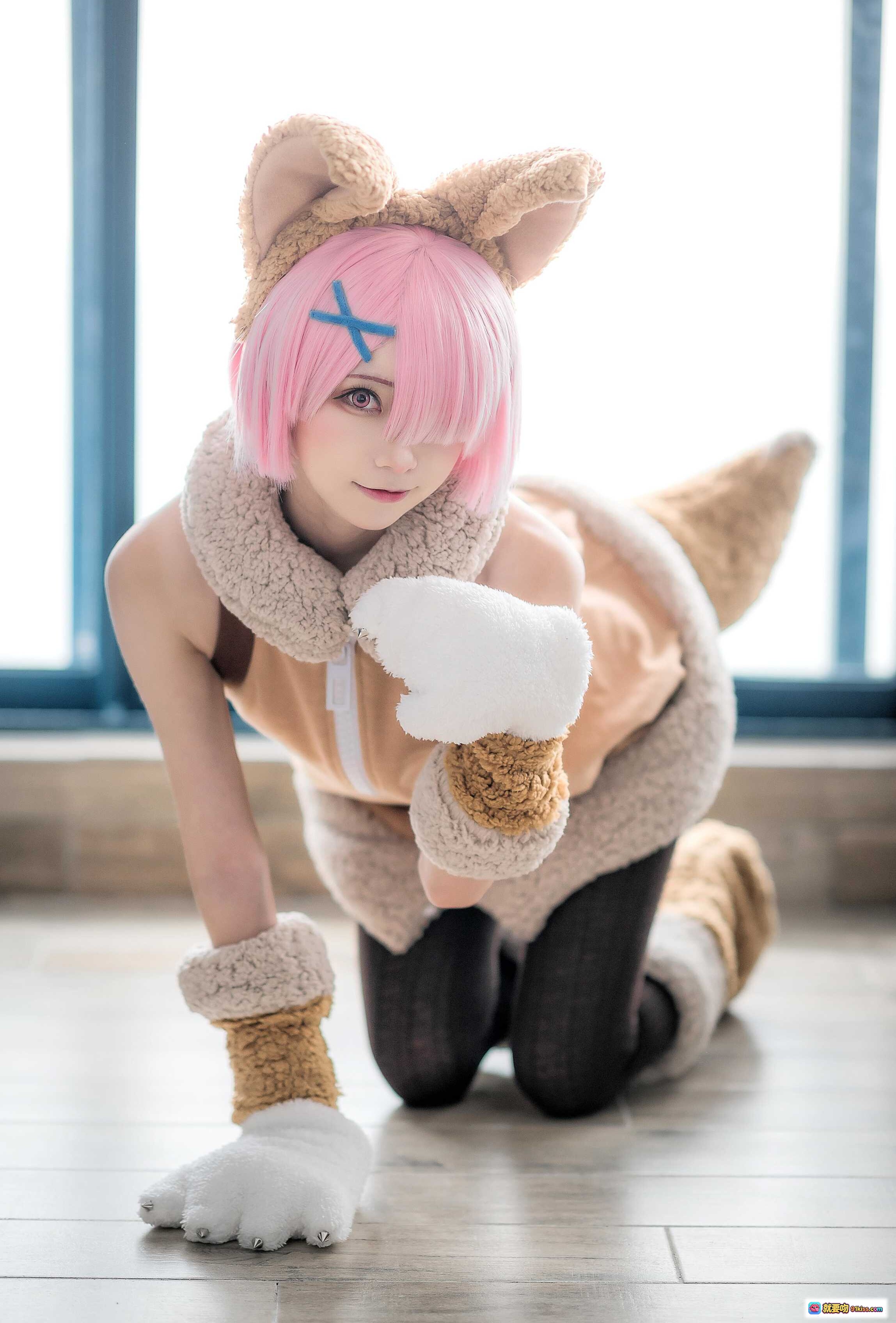 图片[3] - Kitaro绮太郎NO.048拉姆cosplay粉发兔耳萌系写真 16P高清美图 - 就要吻