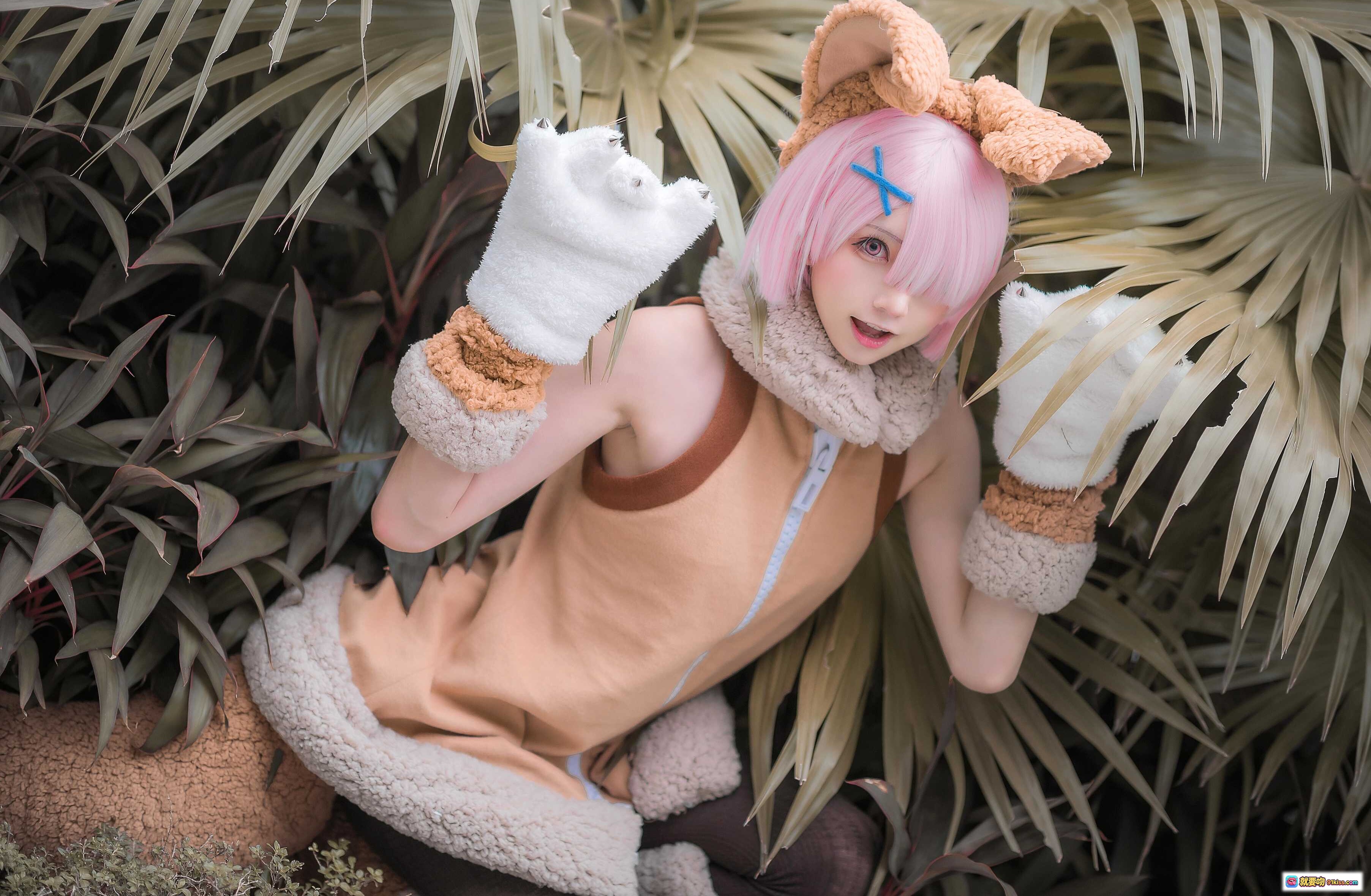 图片[5] - Kitaro绮太郎NO.048拉姆cosplay粉发兔耳萌系写真 16P高清美图 - 就要吻