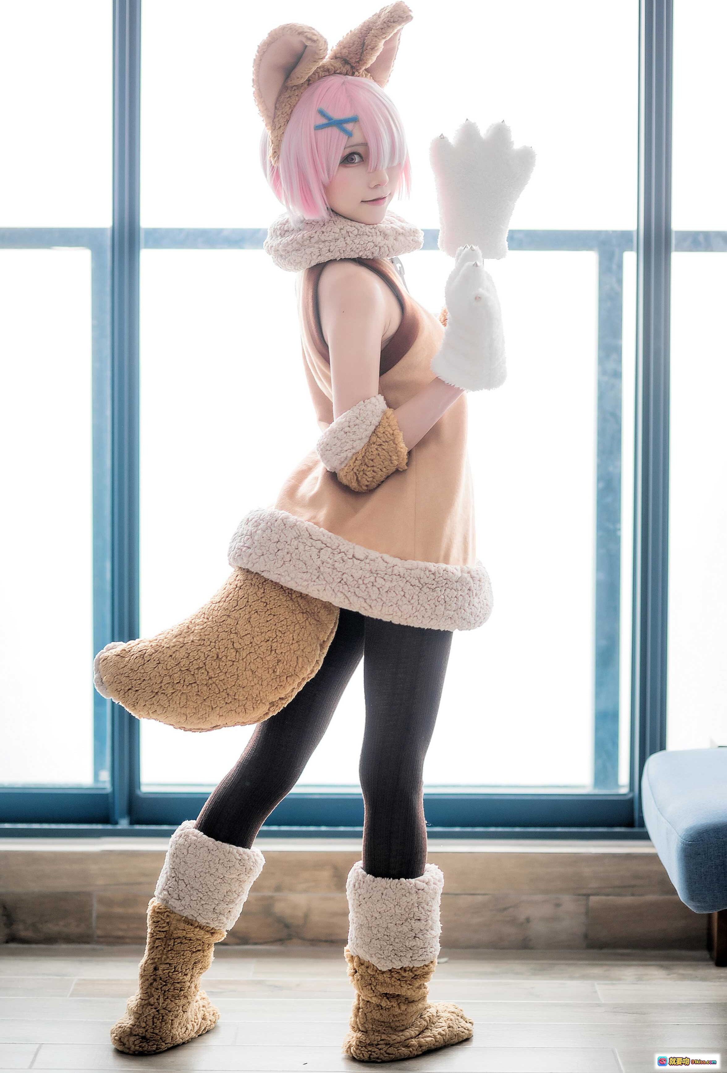 图片[6] - Kitaro绮太郎NO.048拉姆cosplay粉发兔耳萌系写真 16P高清美图 - 就要吻