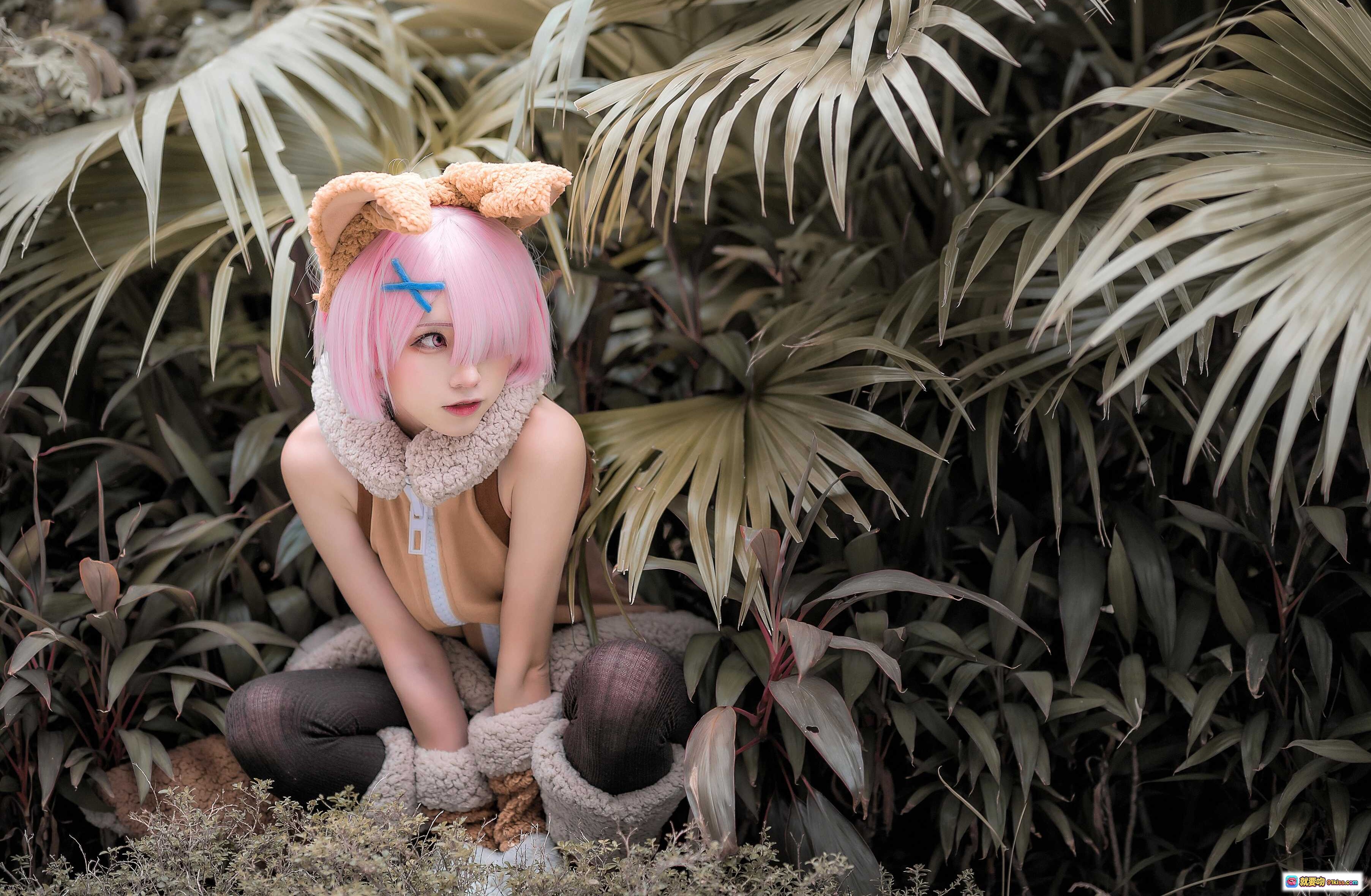 图片[4] - Kitaro绮太郎NO.048拉姆cosplay粉发兔耳萌系写真 16P高清美图 - 就要吻