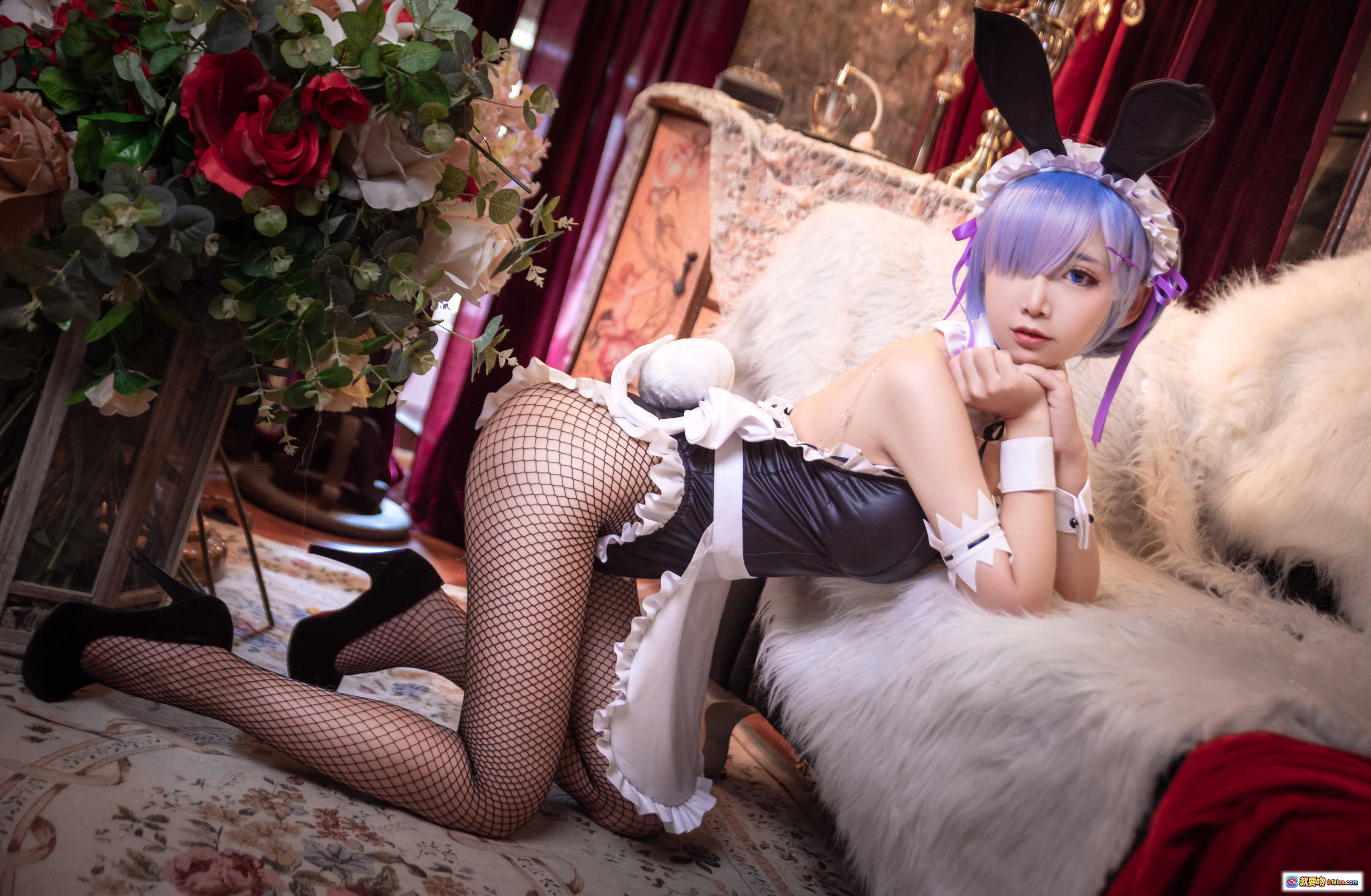 图片[2] - 面饼仙儿NO.058蕾姆cos网袜女仆装性感写真27P高清图集 - 就要吻