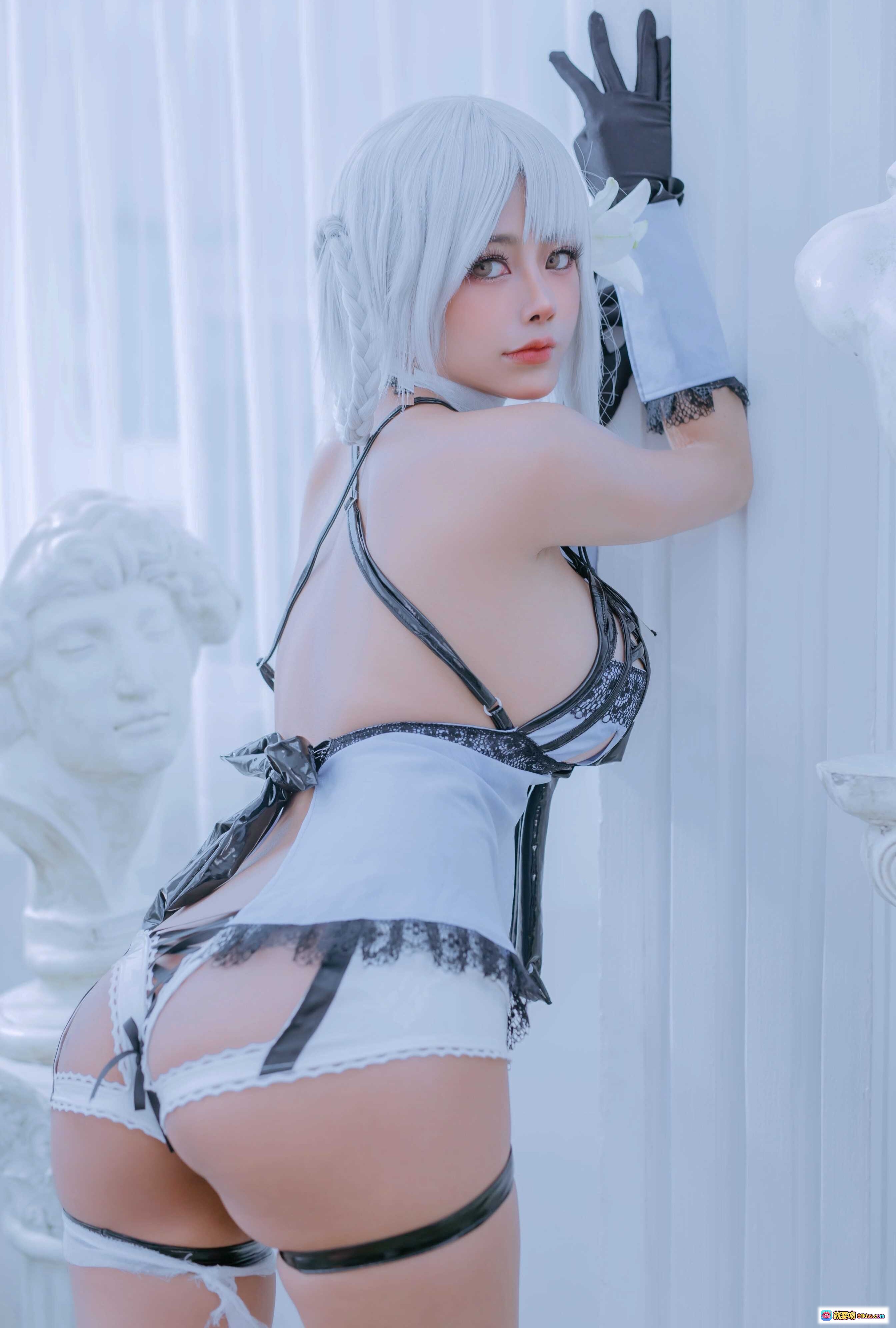 图片[6] - Byoru NO.009 Kainé 美少女绳艺捆绑写真 白发少女 百合花装饰 室内古典风 25P高清图集 - 就要吻