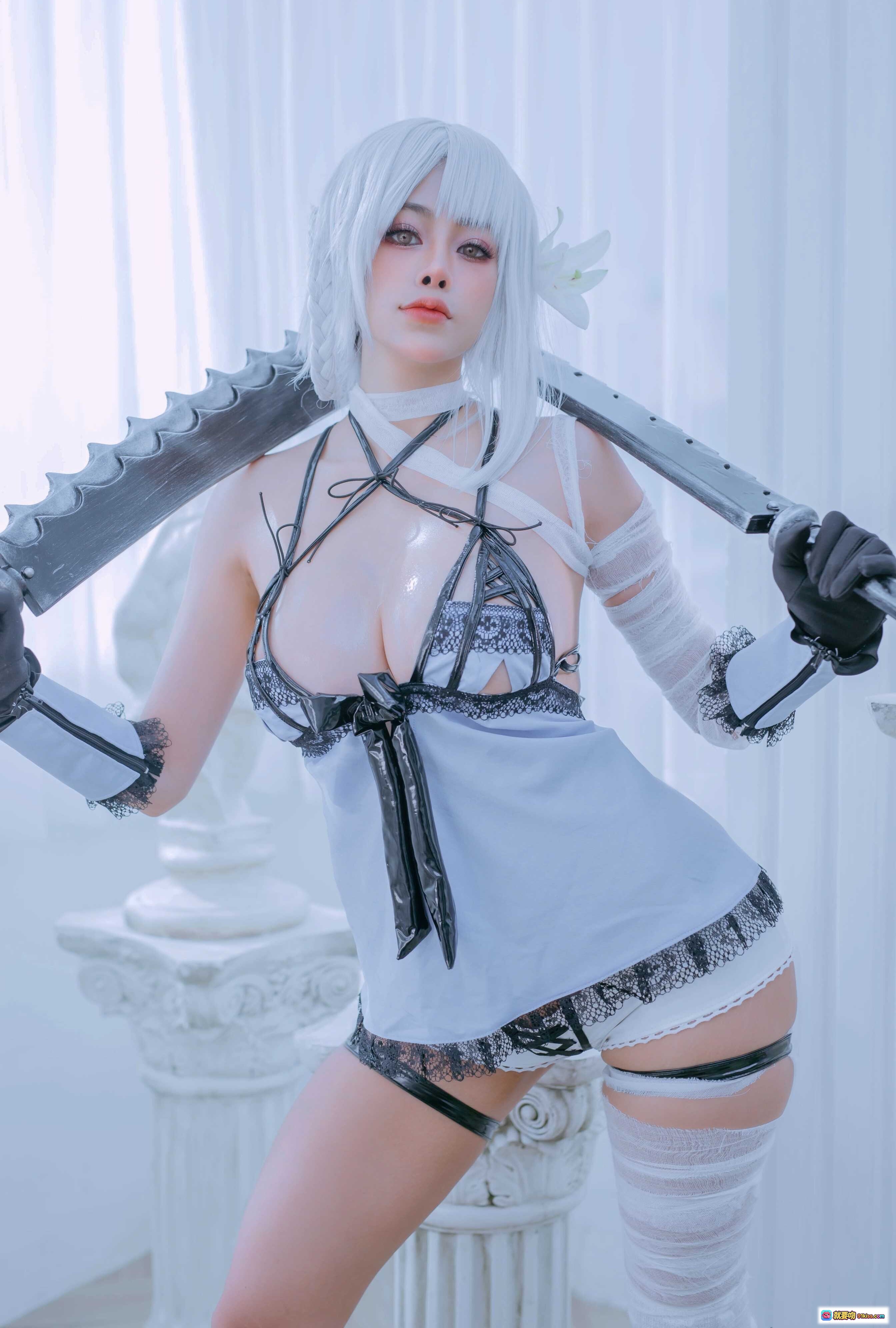 图片[2] - Byoru NO.009 Kainé 美少女绳艺捆绑写真 白发少女 百合花装饰 室内古典风 25P高清图集 - 就要吻