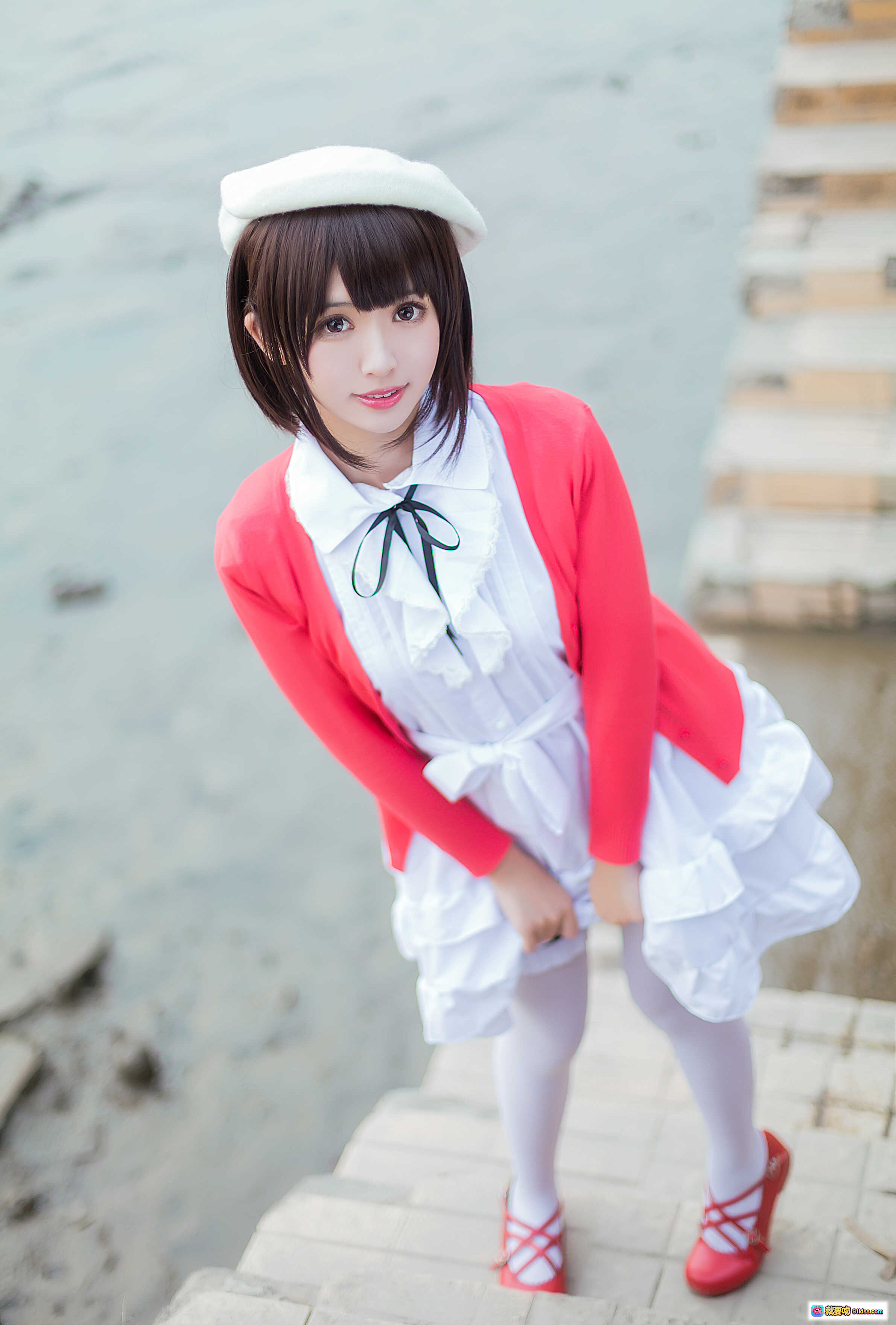 图片[7] - 鳗鱼霏儿NO.054圣人惠常服写真 白裙粉袖蕾丝袜 清纯少女风9P高清图集 - 就要吻