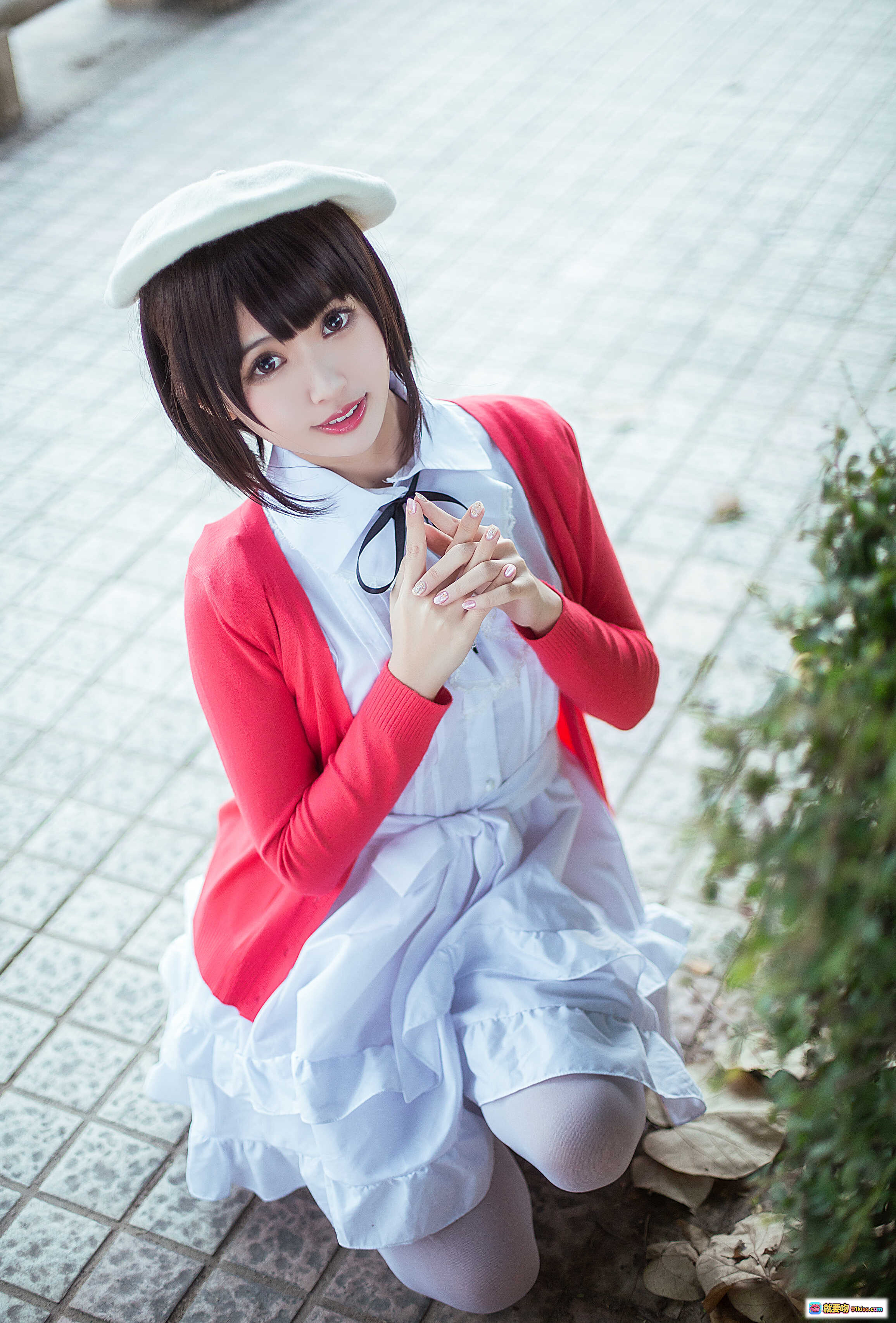 图片[9] - 鳗鱼霏儿NO.054圣人惠常服写真 白裙粉袖蕾丝袜 清纯少女风9P高清图集 - 就要吻