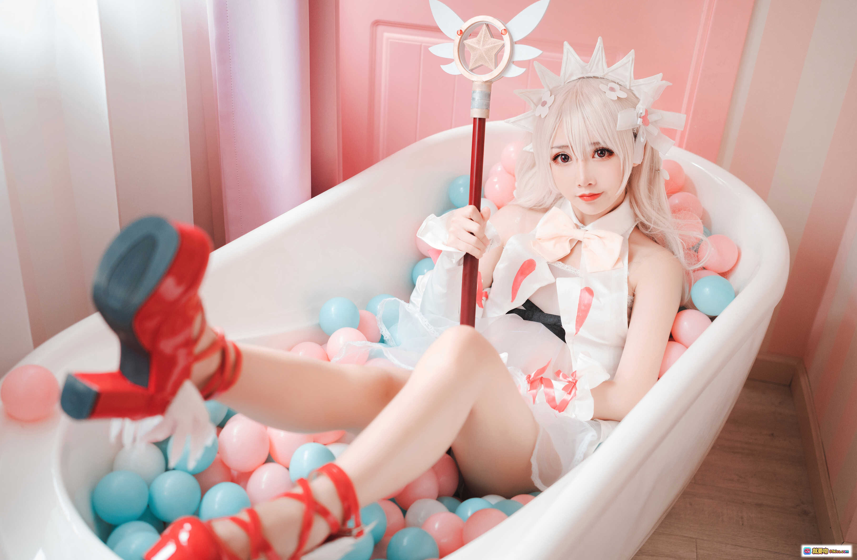 图片[6] - 面饼仙儿NO.061伊莉亚写真集｜甜美少女白纱裙美臀特写｜粉色卧室私房摄影｜14P高清图包 - 就要吻