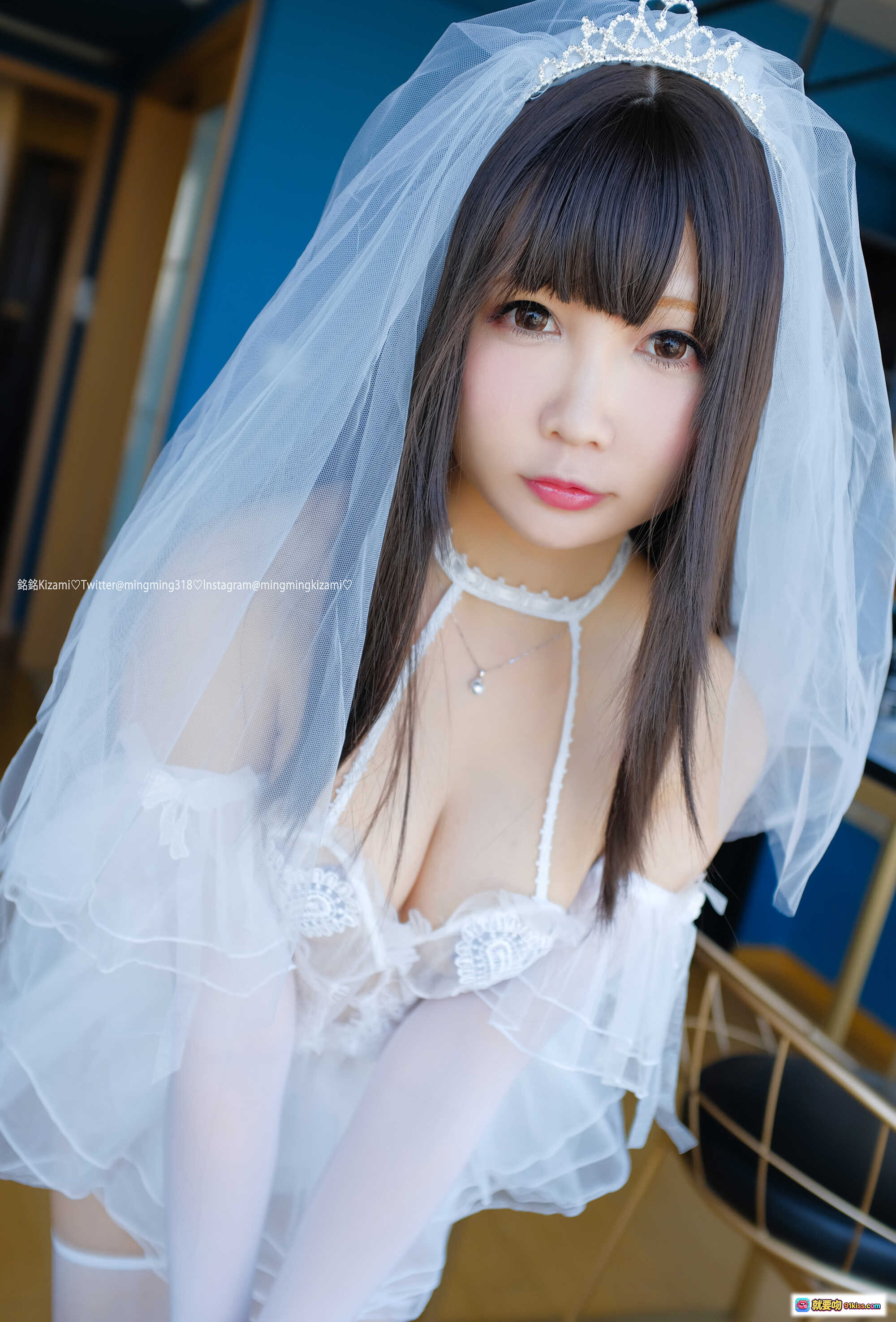 图片[2] - 铭铭Kizami Vol.017 白纱新娘写真 超性感蕾丝透视装 甜美诱惑姿势 108P高清图集 - 就要吻