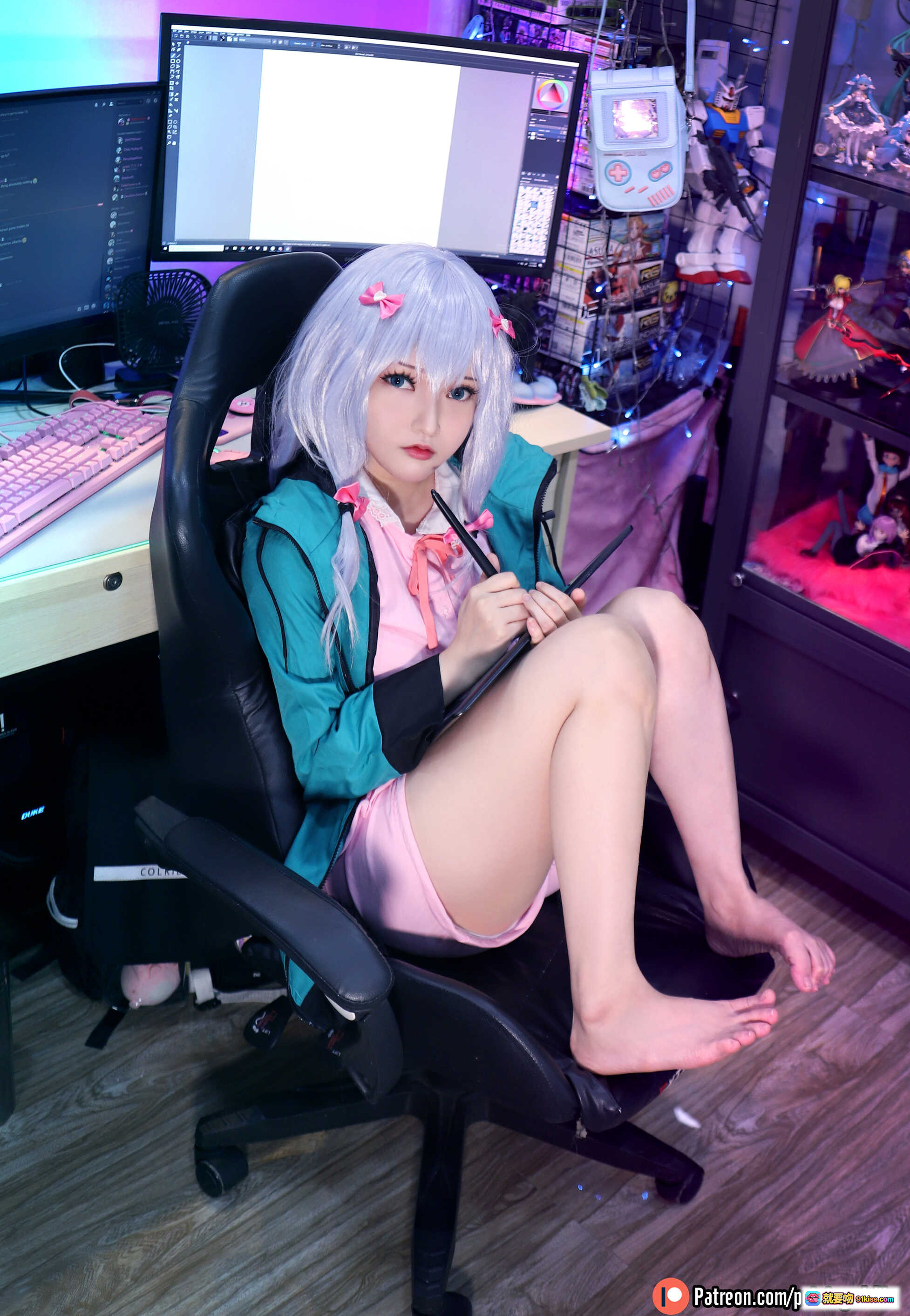 图片[4] - Potato Godzilla NO.022 Sagiri Cosplay 美少女游戏宅房间写真 48P高清图集 电竞椅粉色键盘二次元收藏展示 - 就要吻
