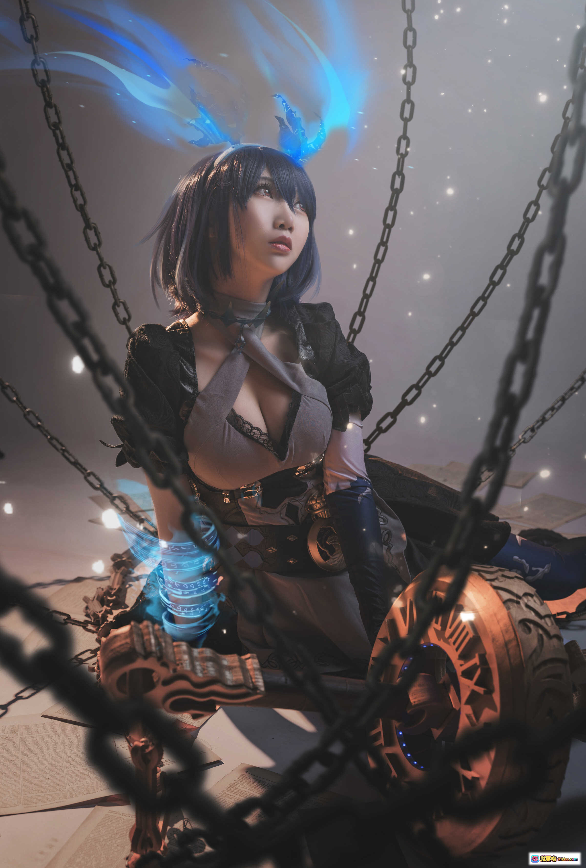 图片[10] - 面饼仙儿NO.094爱丽丝Cosplay写真｜蓝发少女魔法裙装+华丽权杖+星空特效+精致洛丽塔风+18P高清图集 - 就要吻