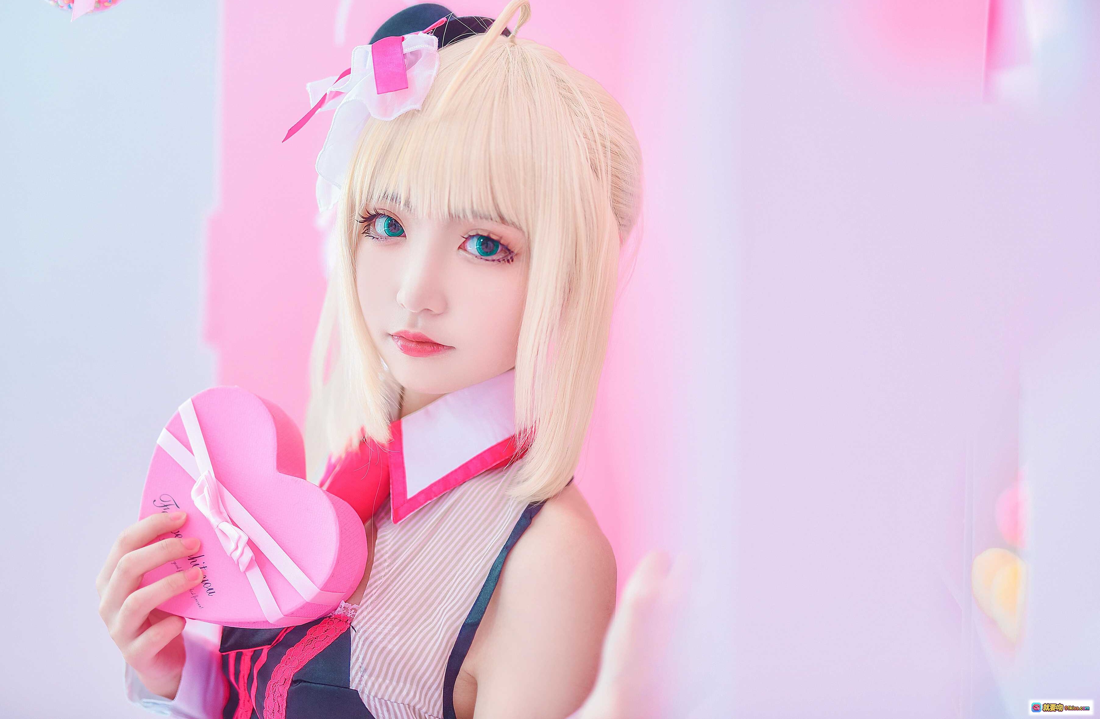 图片[7] - 泡泡就是逊啦008吾王阿尔托莉雅女仆装情人节主题粉色系cosplay写真美少女萌系甜心爱心道具 - 就要吻