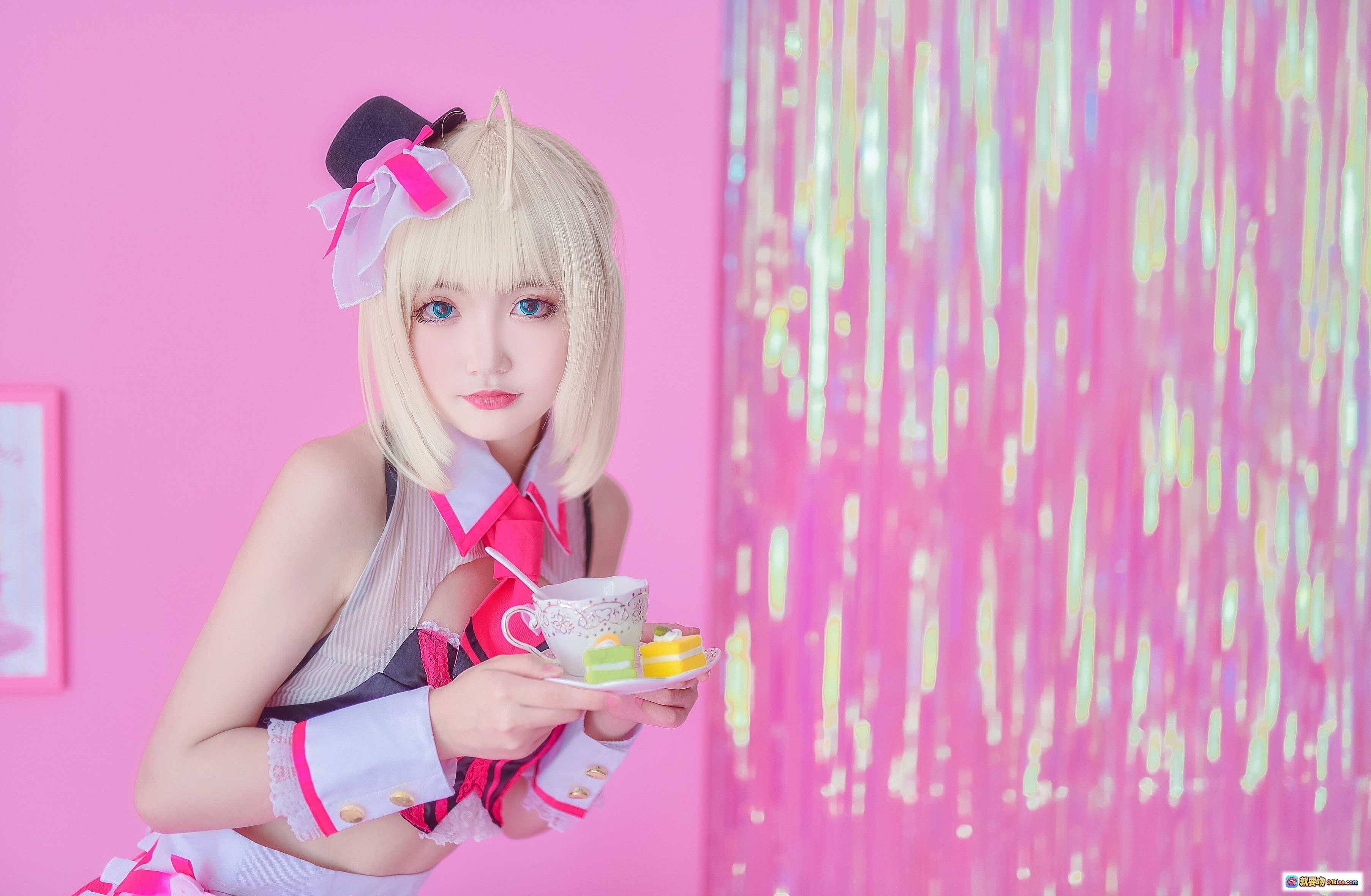 图片[3] - 泡泡就是逊啦008吾王阿尔托莉雅女仆装情人节主题粉色系cosplay写真美少女萌系甜心爱心道具 - 就要吻
