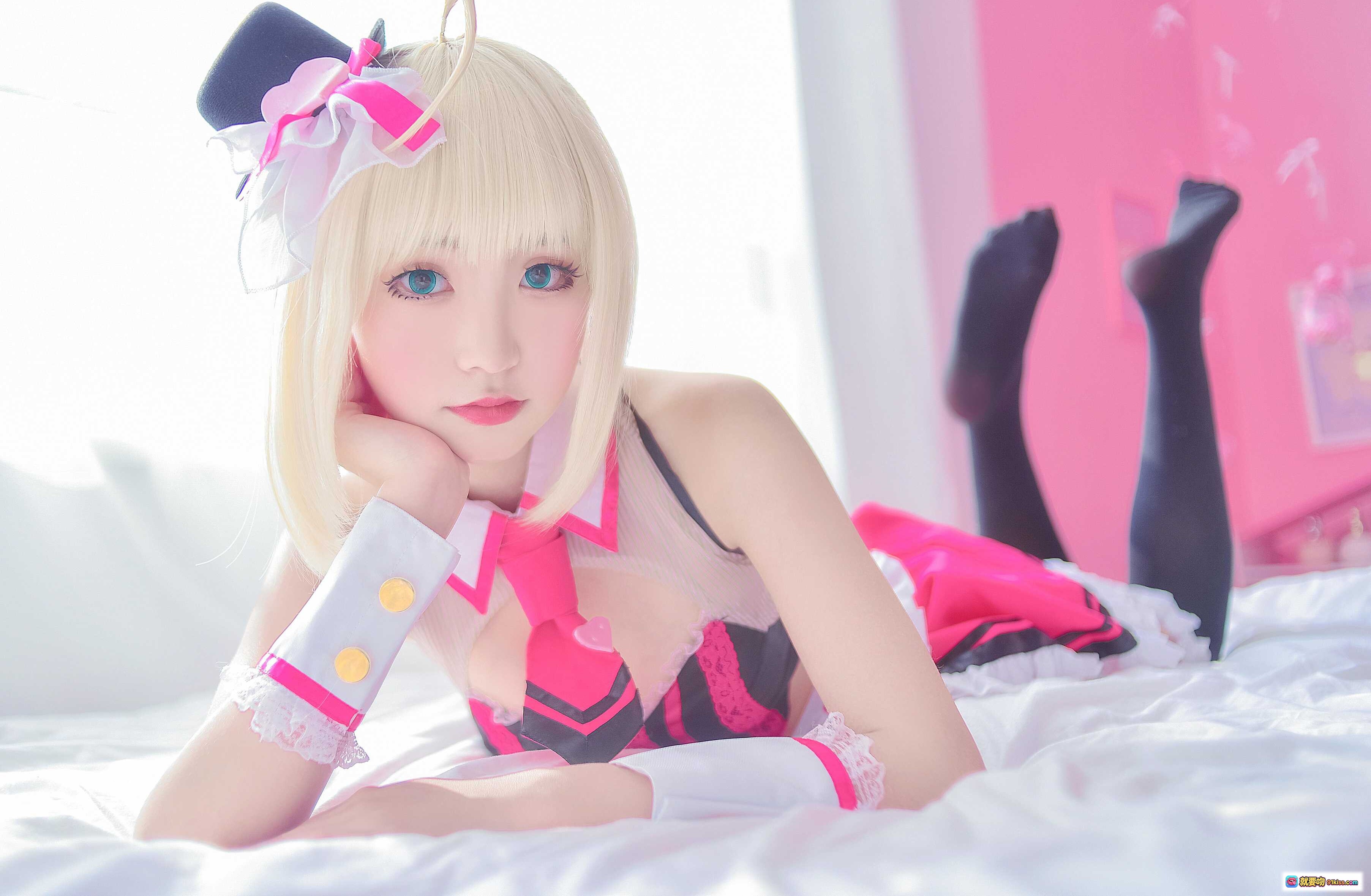 图片[10] - 泡泡就是逊啦008吾王阿尔托莉雅女仆装情人节主题粉色系cosplay写真美少女萌系甜心爱心道具 - 就要吻