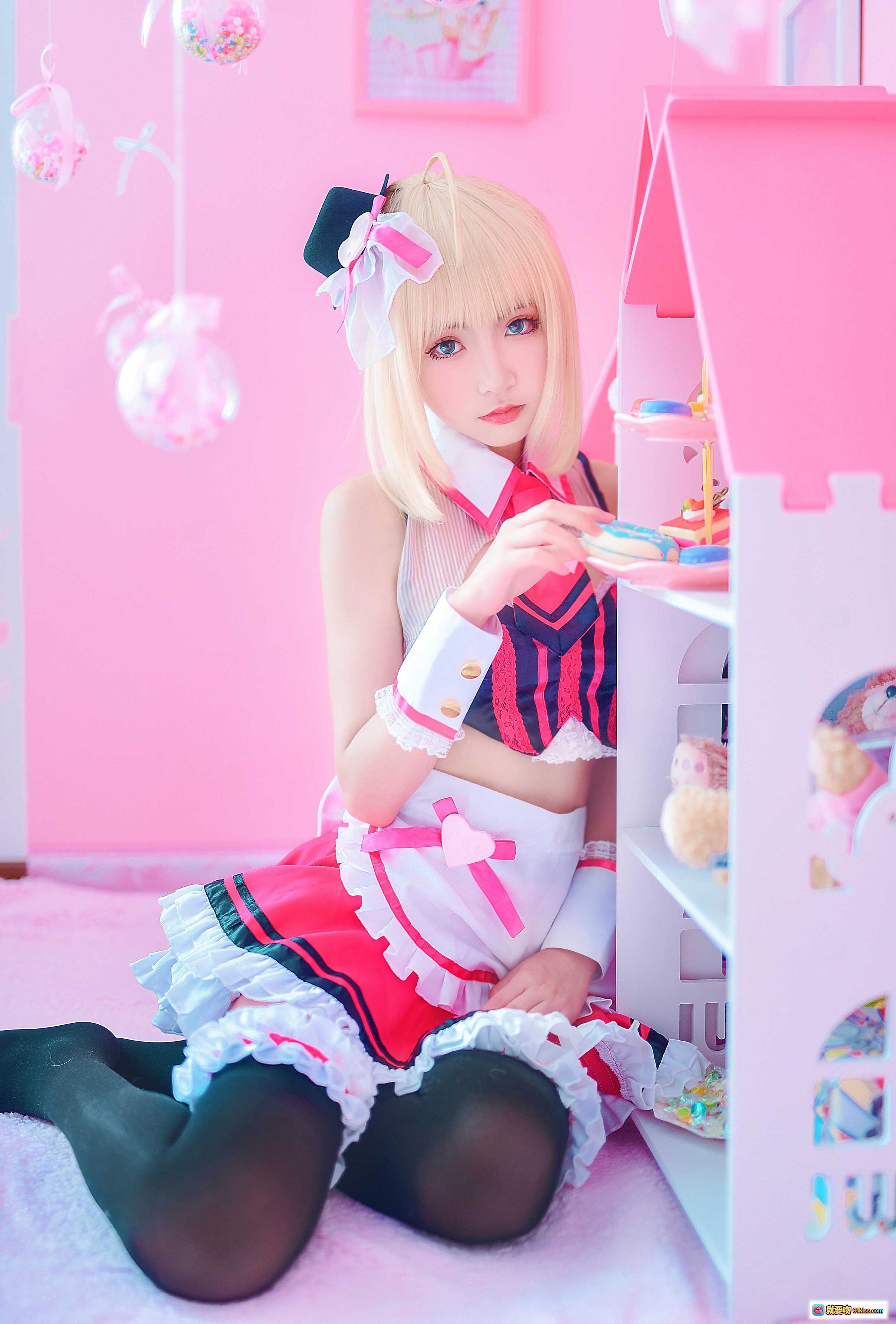 图片[9] - 泡泡就是逊啦008吾王阿尔托莉雅女仆装情人节主题粉色系cosplay写真美少女萌系甜心爱心道具 - 就要吻